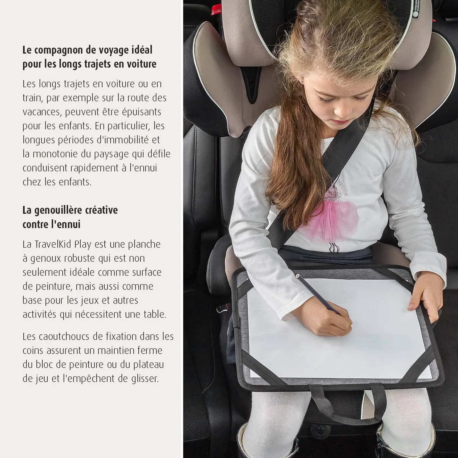 reer TravelKid Play Tapis de coloriage imperméable anti-taches gris voyage léger stable