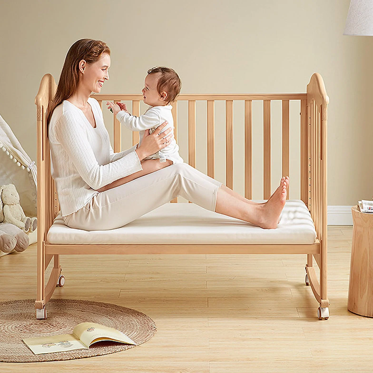 Roulettes pour Lits et Meubles d'Enfant 4 Pièces Blanc