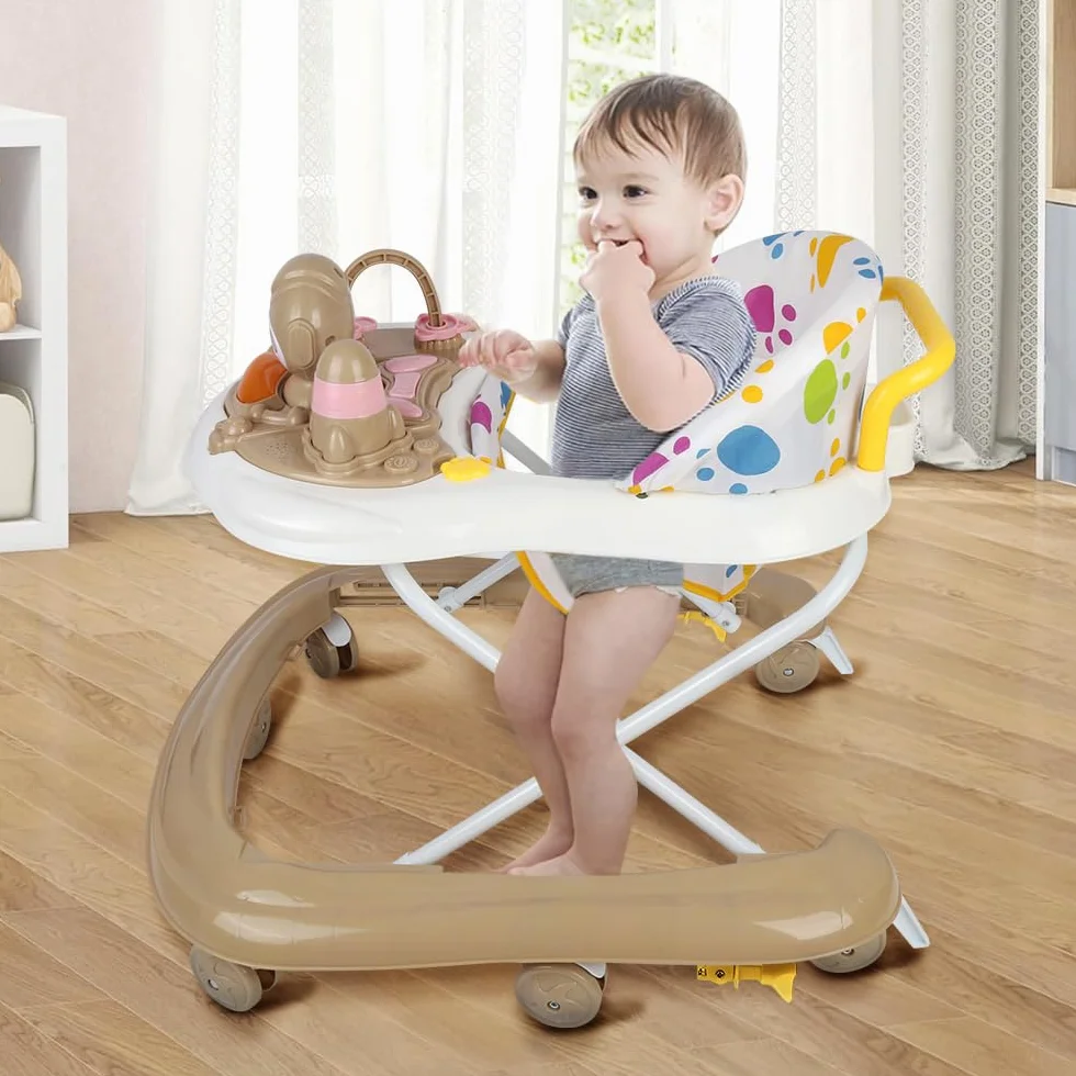 Trotteur Bébé Compact Chats de l’Espace avec Siège à Rebond, Lumières, Musique, Jouets Interactifs, jusqu'à 20 kg, 6 Mois+