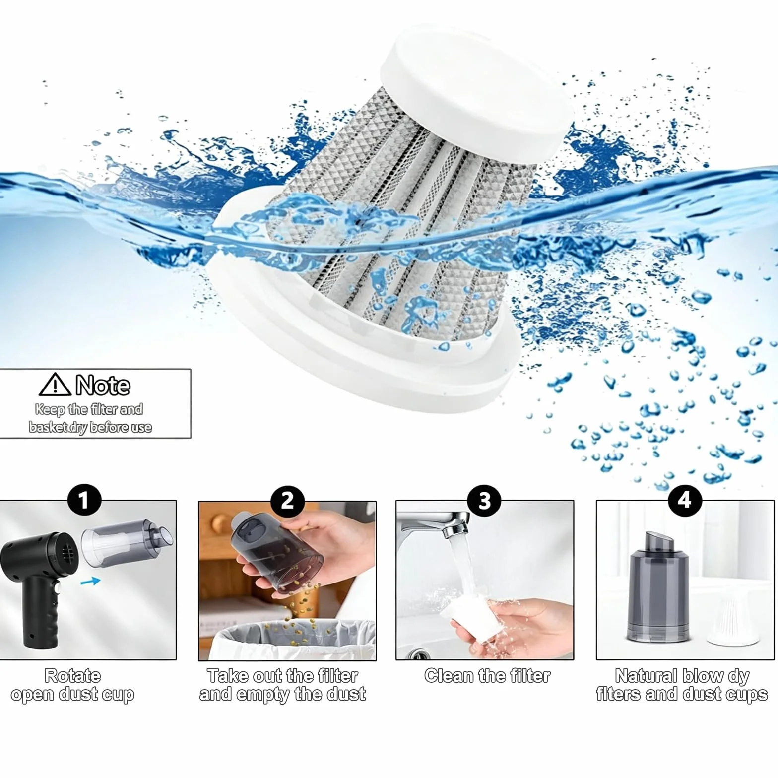 SCOVEE Aspirateur à Main Portable Rechargeable 22000PA 4-en-1 Mini Aspirateur de Voiture