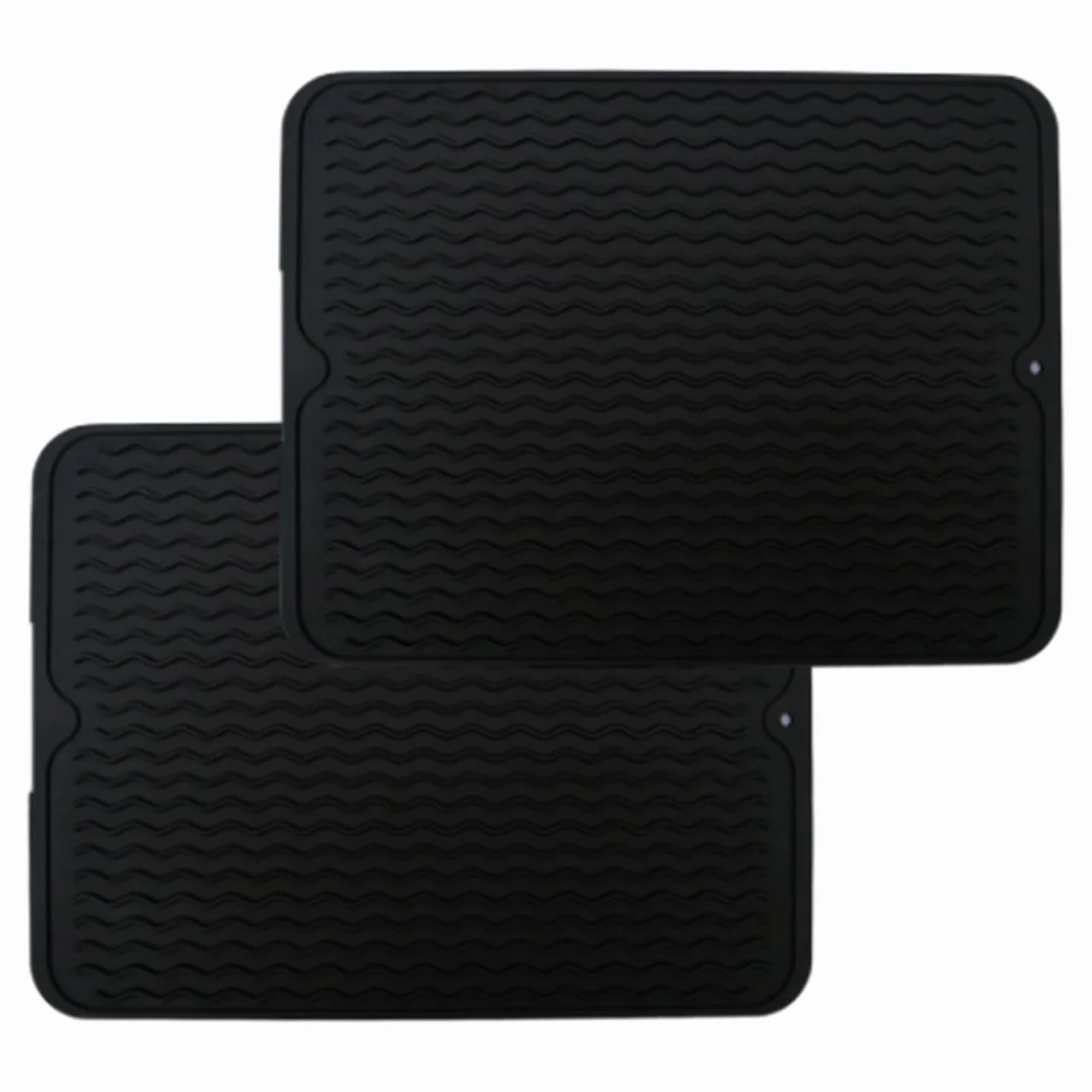 Lot de 2 dessous-de-plat en silicone 40 x 30 cm, tapis de travail flexible résistant