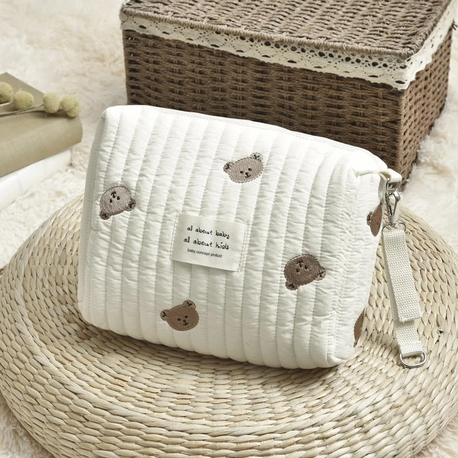 Sac à Langer Bébé Universel 25x17x10 cm Trousse de Toilette Bébé et Soin Portable Voyage