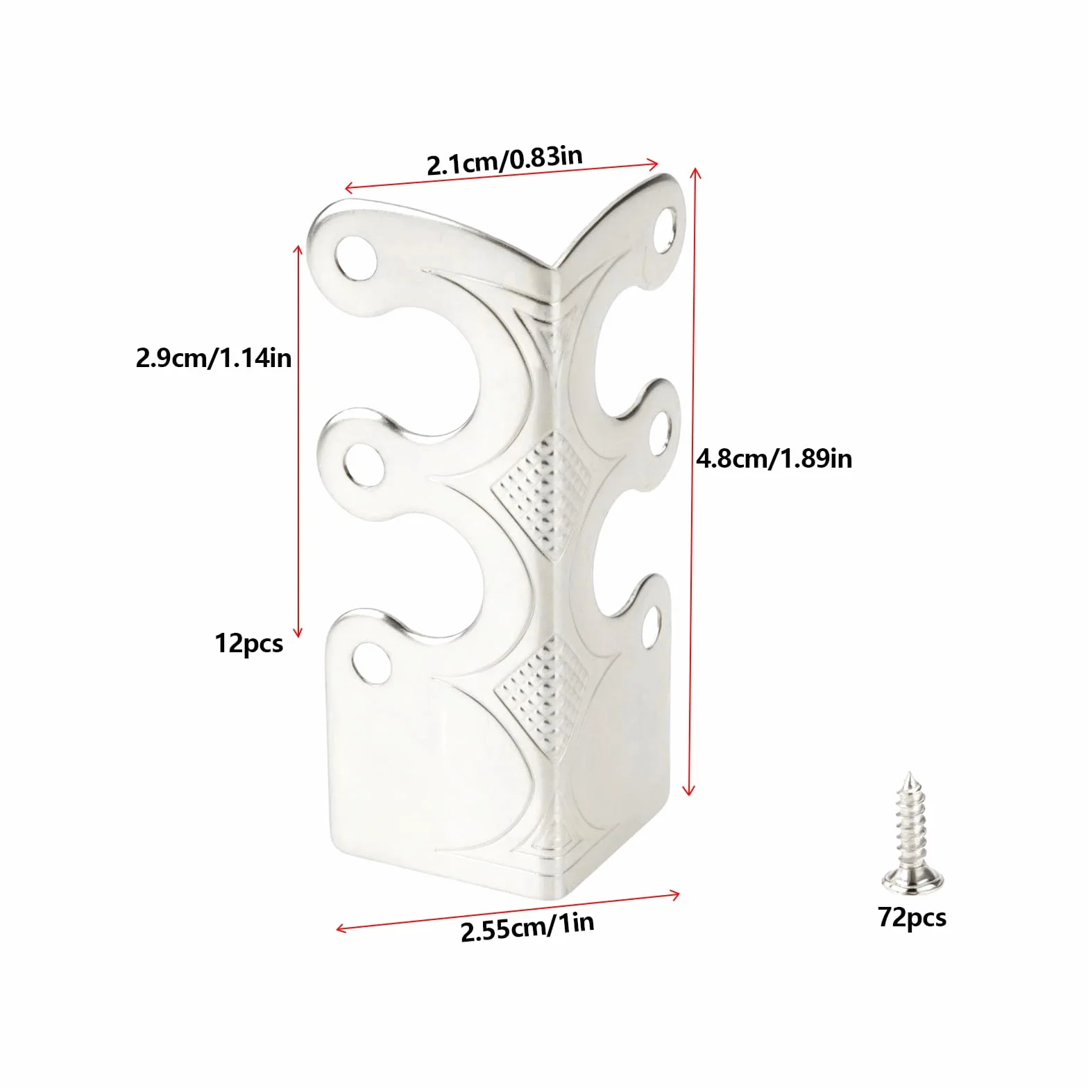 Protections d'angle en métal pour plinthes 12 pièces Blanc Nickel