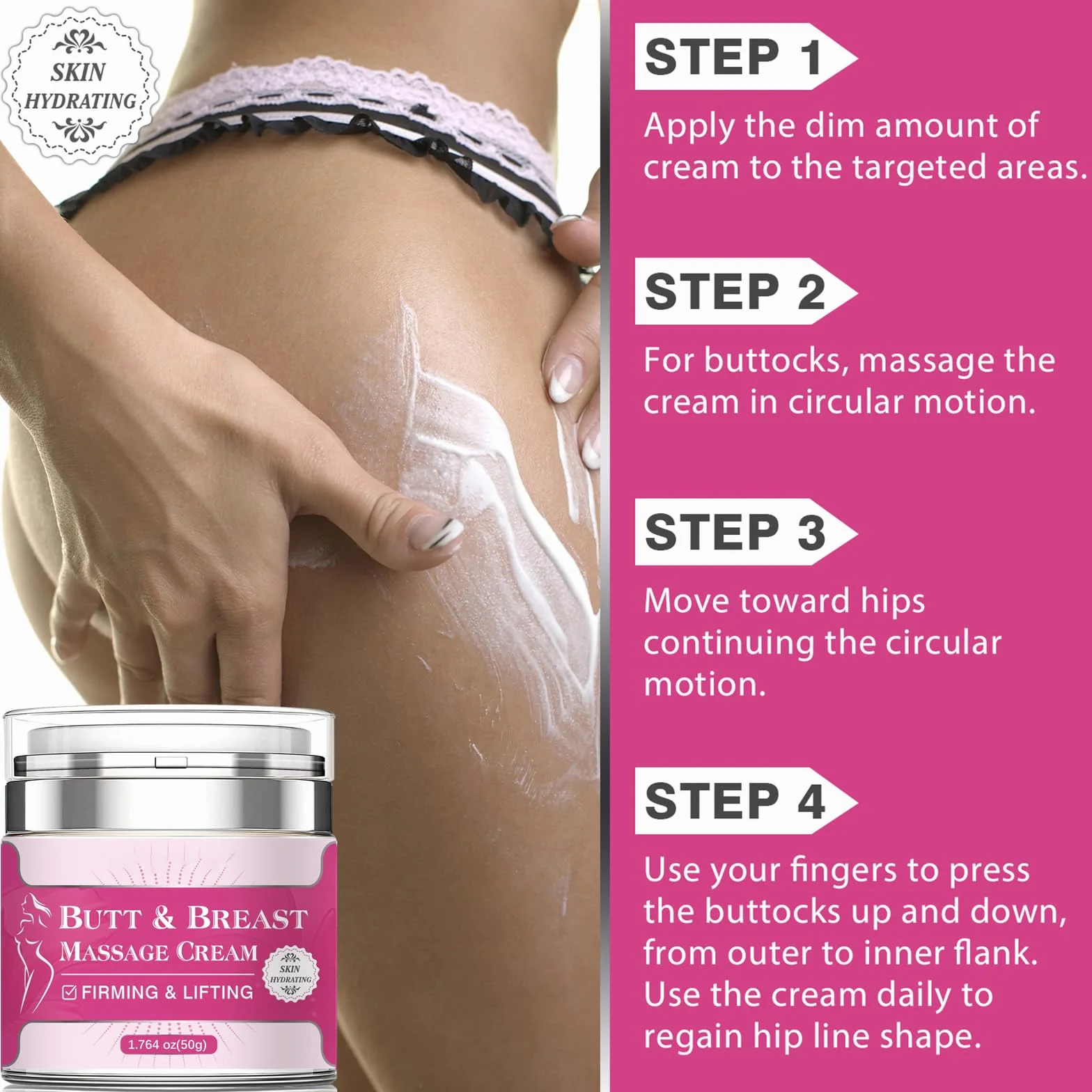 Crème d'amélioration de la Poitrine 50g Augmentante Hydratante Raffermissante Lifting Massage