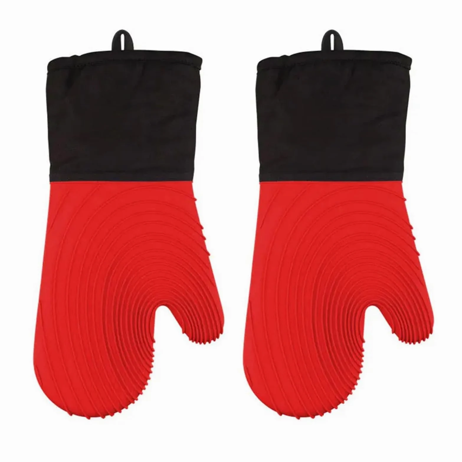 MRKU Gants de Cuisine en Silicone Souple, Extra Longs et résistants à la Chaleur, Parfaits pour Le Four et Les grillades.