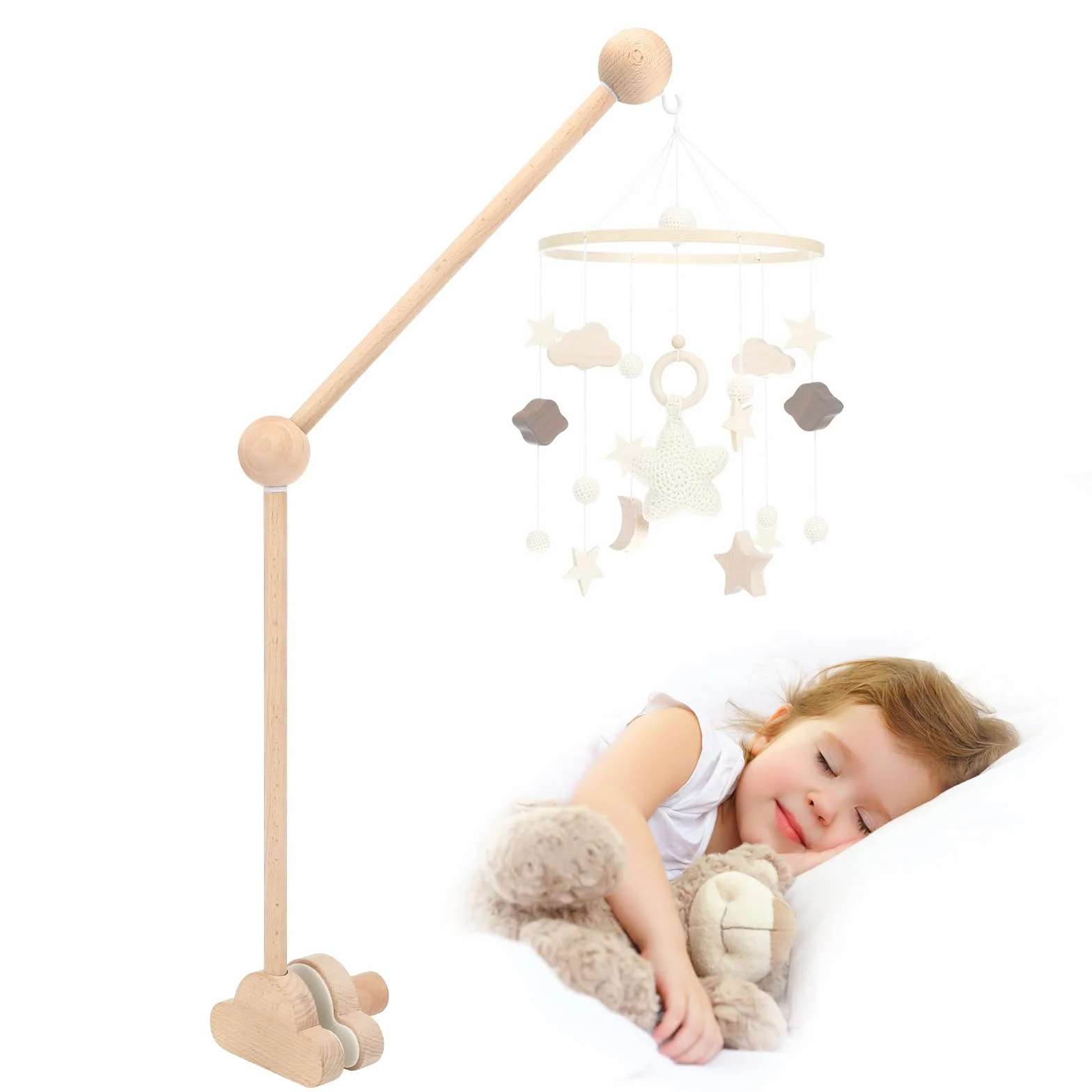 Support Mobile Bébé Réglable en Hauteur pour Lit de Bébé et Table à Langer