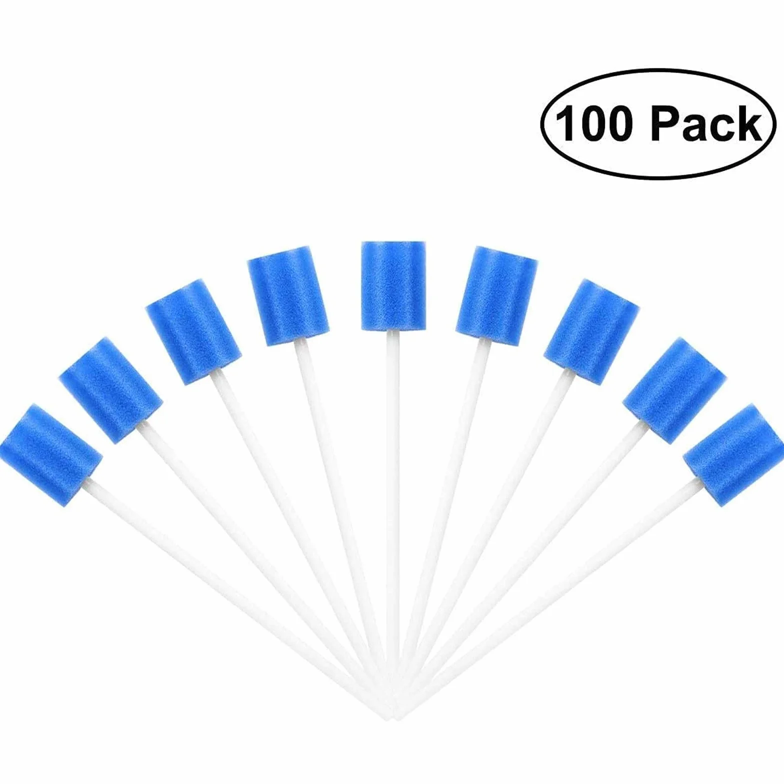 Lot de 100 Bâtonnets de Soins Buccaux Stériles Jetables en Forme de Pétales, Doux et Confortable Tampons Hygiène Orale