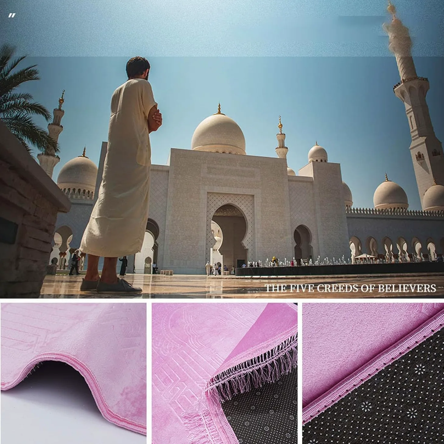 Tapis de prière ergonomique – Tapis de prière épais rembourré pour un confort amélioré – Parfait pour les prières quotidiennes