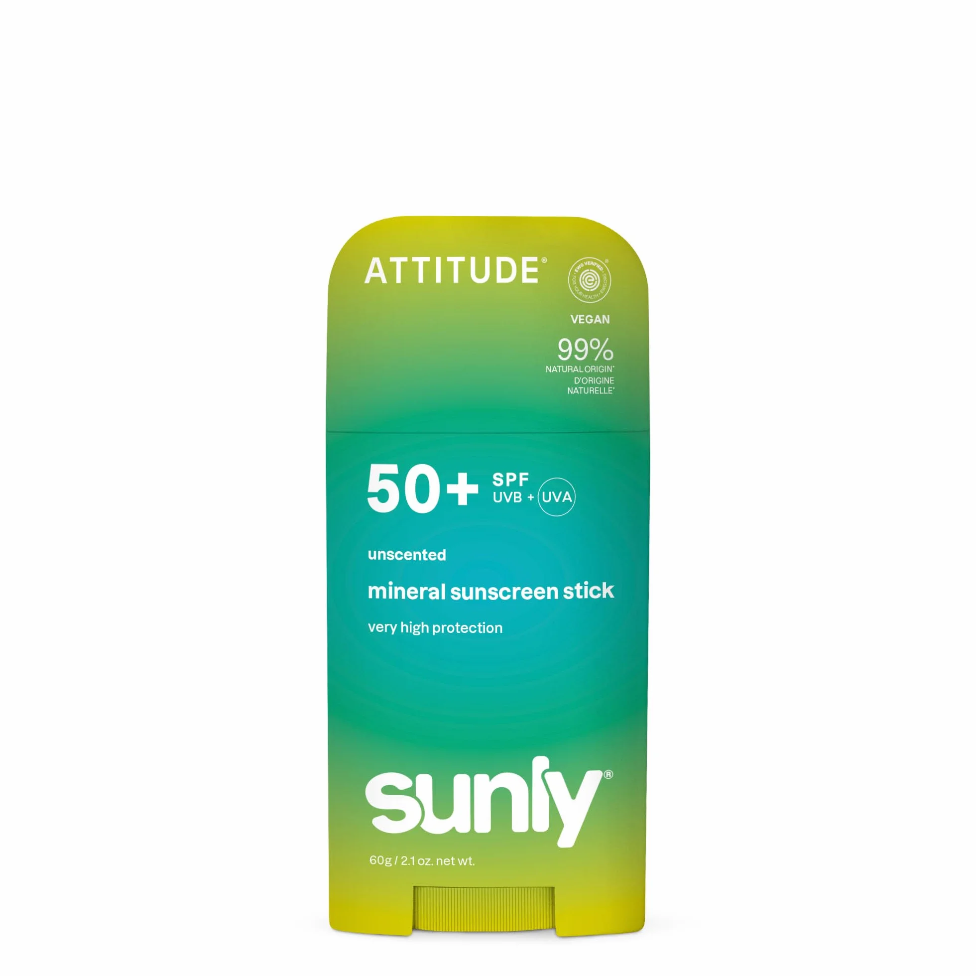 ATTITUDE Crème Solaire Minérale SPF 50 Large Spectre Oxyde de Zinc Non Nano Visage Corps 60 g