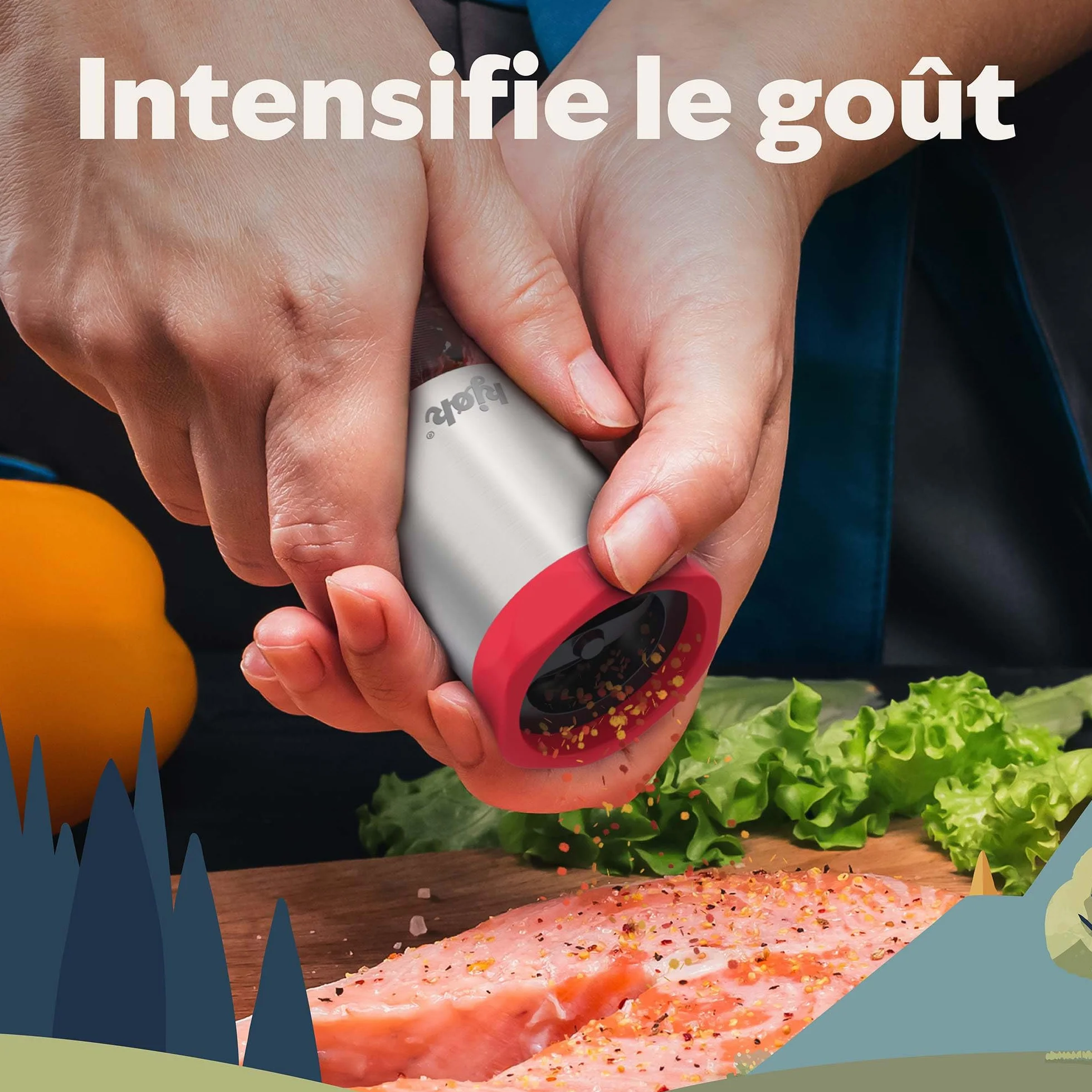 Moulin à piment en acier inoxydable et verre 100ml