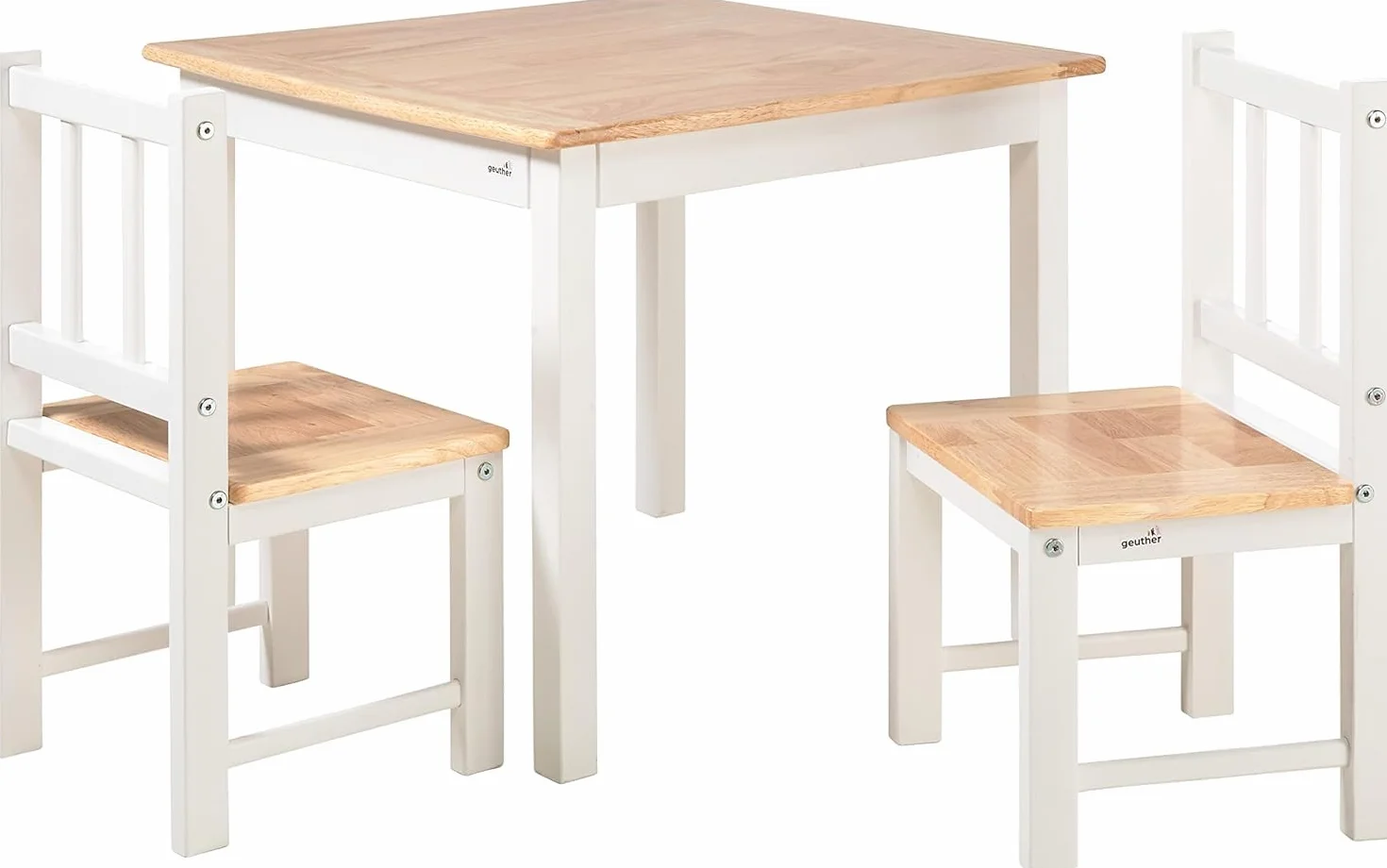 Geuther Ensemble Table et 2 Chaises pour Enfant Bois Haute Qualité Design Ergonomique Durable