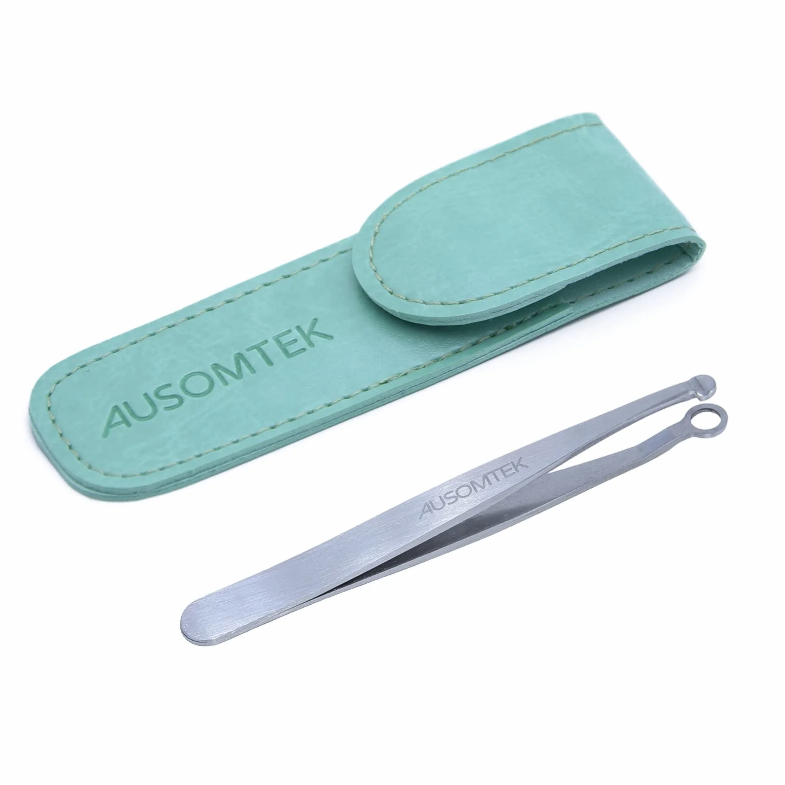 AUSOMTEK Pince à épiler nez oreilles ciseaux toilettage sourcils coupe-cils acier inoxydable tête ronde