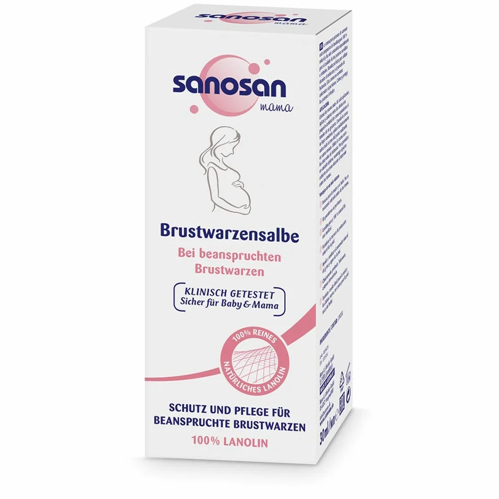 Sanosan Crème mamelon allaitement lanoline naturelle pure 100% sans parabènes 30 ml
