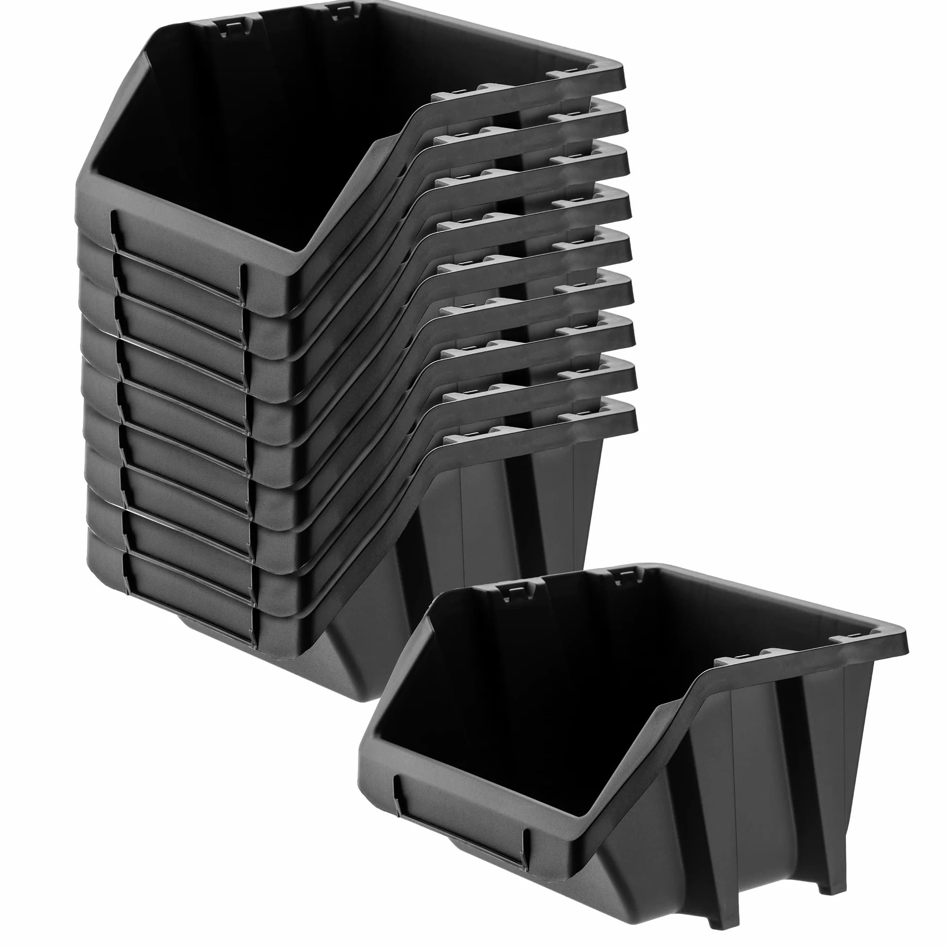 KADAX Lot de 10 Boîte de rangement pour atelier, petite boîte de tri en plastique PP, boîte de stockage transparente disponible en différentes tailles et couleurs, boîtes de rangement pour mur d