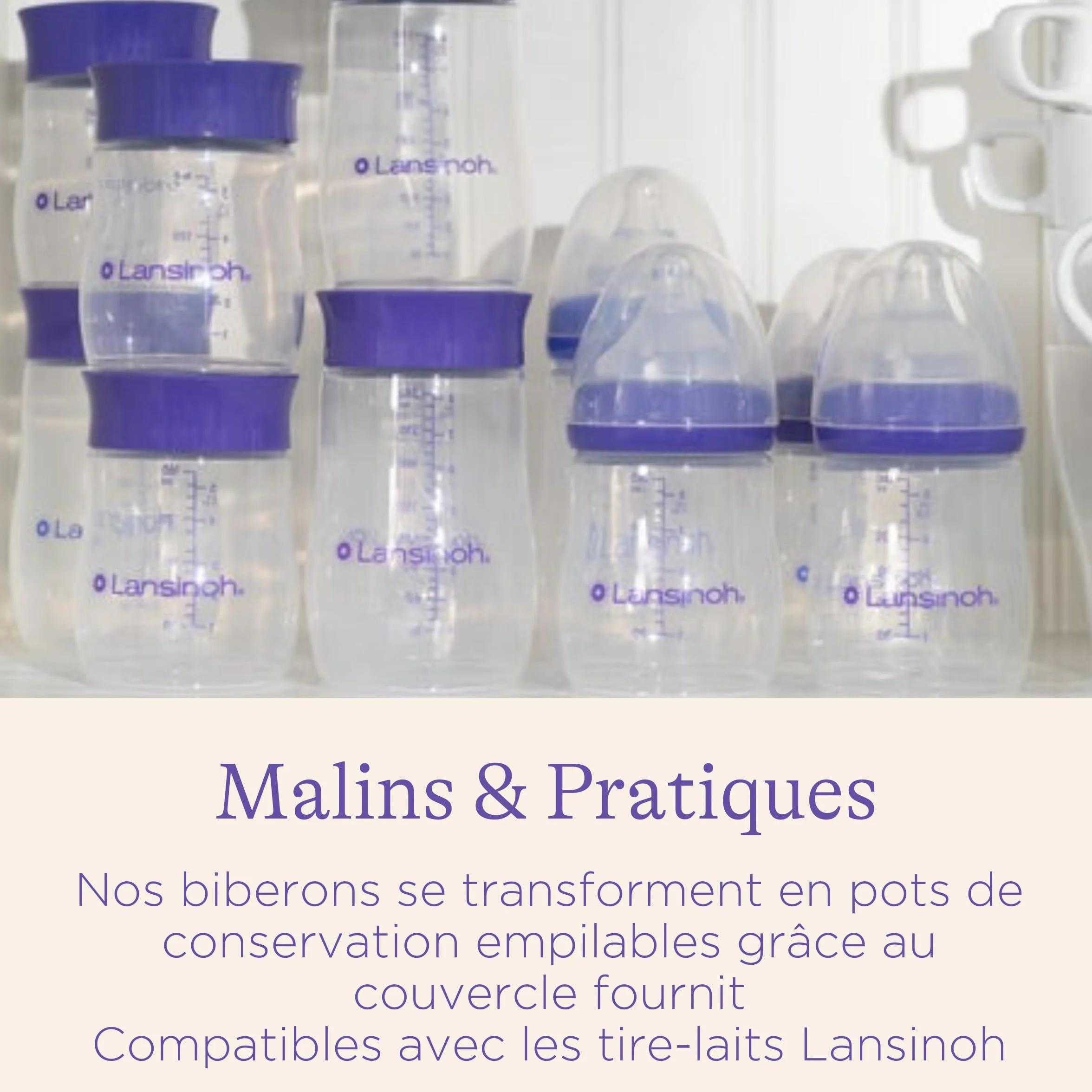 Lansinoh Biberon PP Natural Wave 2x240ml Anti-Colique AVS Tétine Large Souple Sans BPA Allaitement Mixte 0 mois