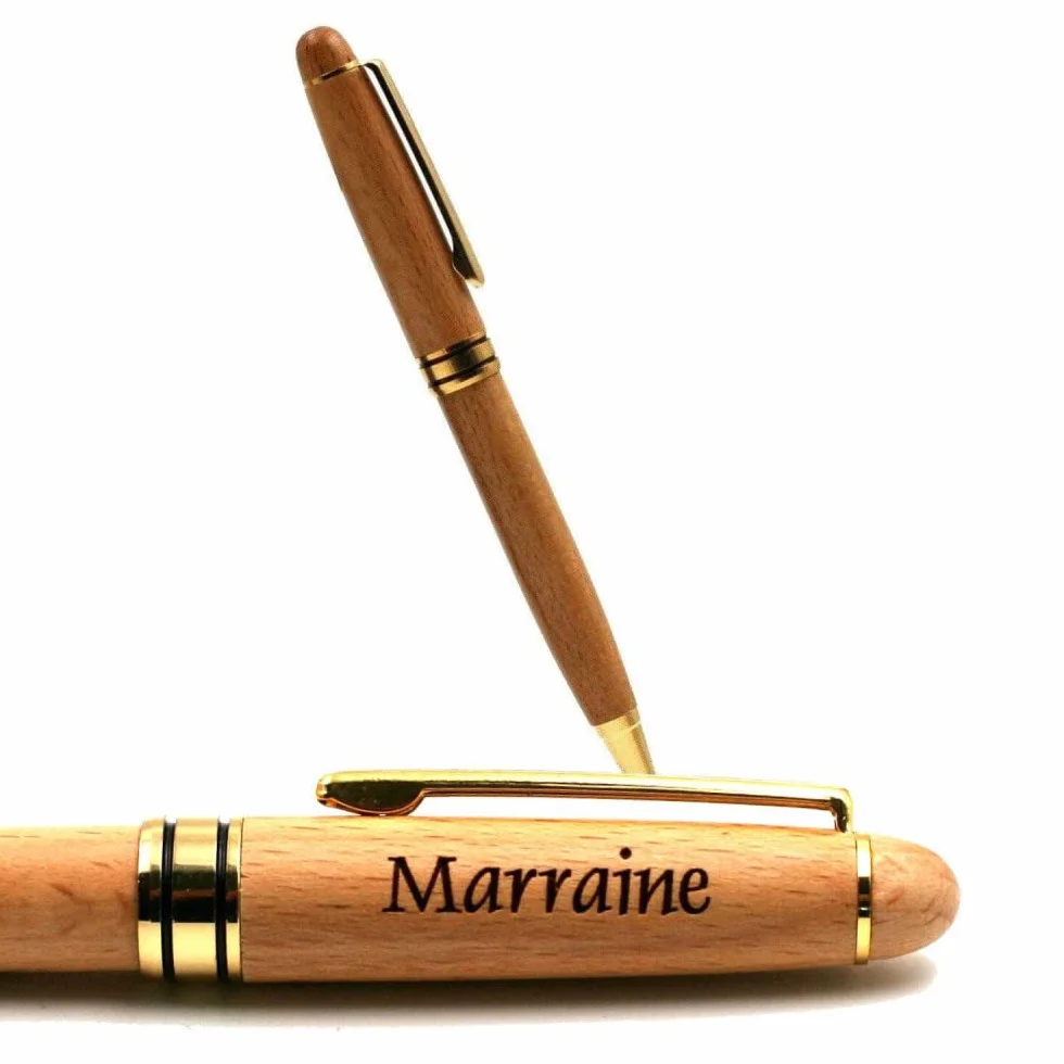 Stylo Prénom en Bois Modèle 2 Marraine