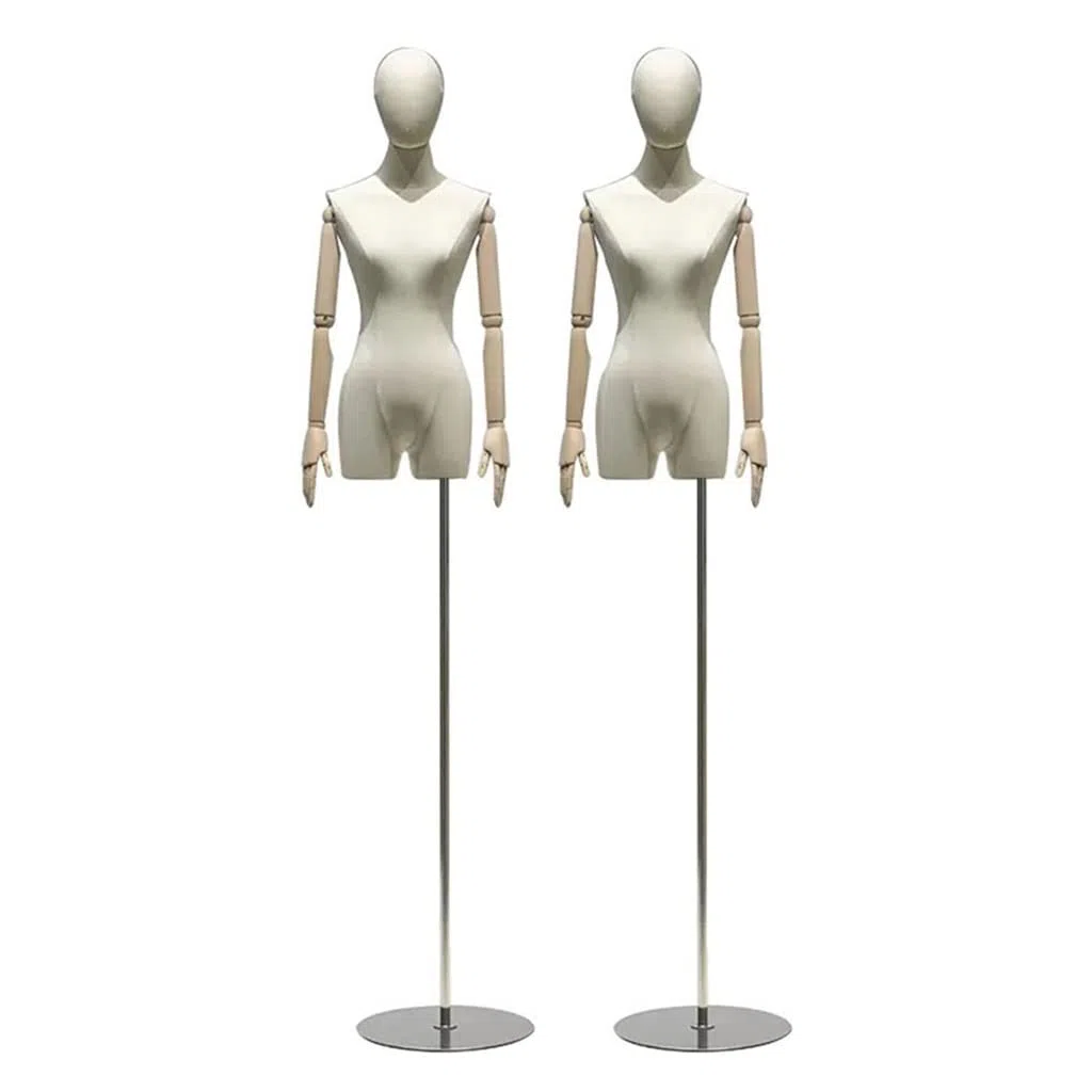Mannequin Femme Ajustable (Lot de 2), Hauteur 150-220 cm, tête et Bras détachables, idéal pour la présentation de vêtements, Robes, Bijoux et vitrines de Mode - Taille S/SMA, Assistant de ta