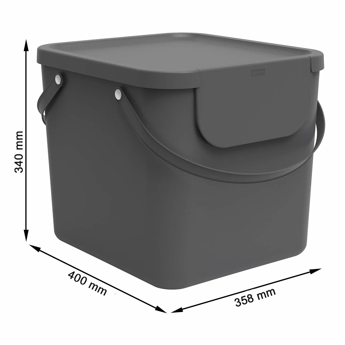 Rotho Albula Jeu de 2 systèmes de tri des déchets 40l Plastique sans BPA anthracite bleu