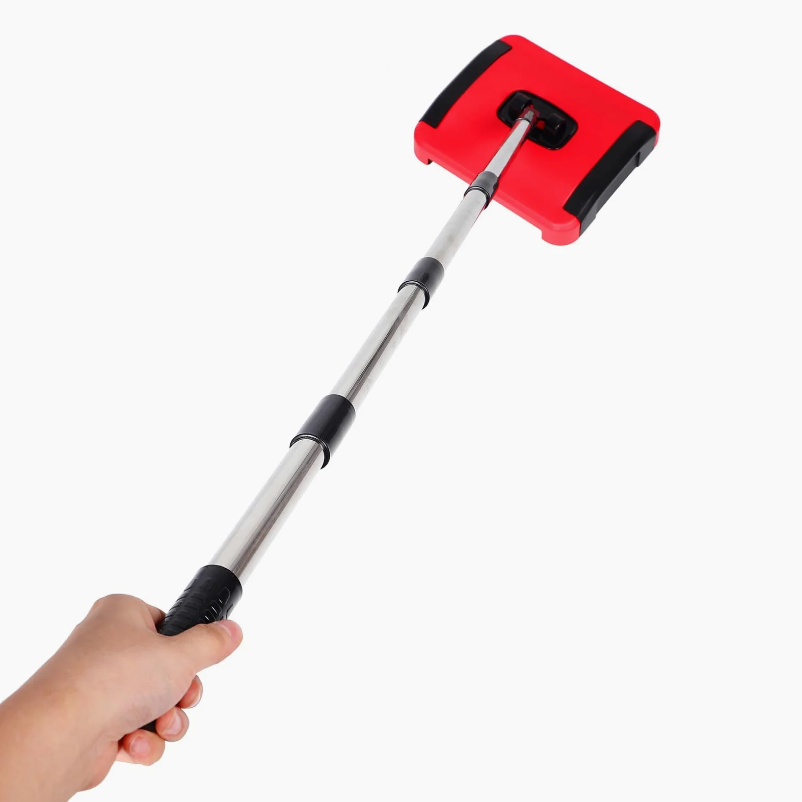 ibasenice Balai Poussoir Manuel sans Fil pour Maison, Nettoyeur de Tapis avec Brosses Rotatives en Pp et Acier Inoxydable, pour Sols Carrelés et Poussière