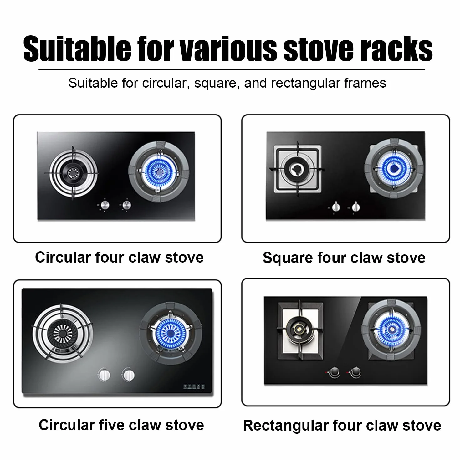 Anneau Support Plaque Cuisson Gaz 19cm Universel Plaques Plat Grille en Fer 8 Fentes Fonte