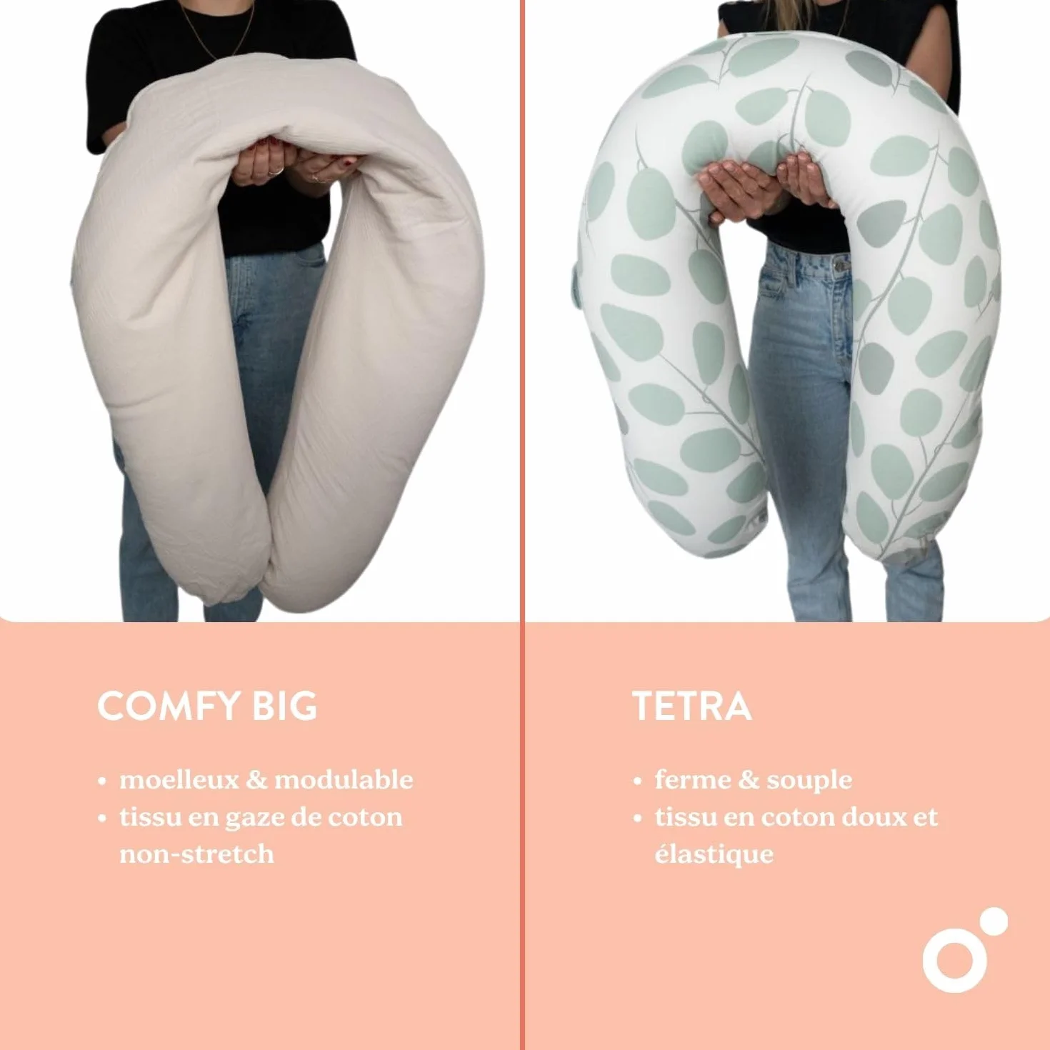 doomoo Coussin de Grossesse & Allaitement Ultra Confort Tissu Bio Oeko-Tex Tetra Jersey Terracotta