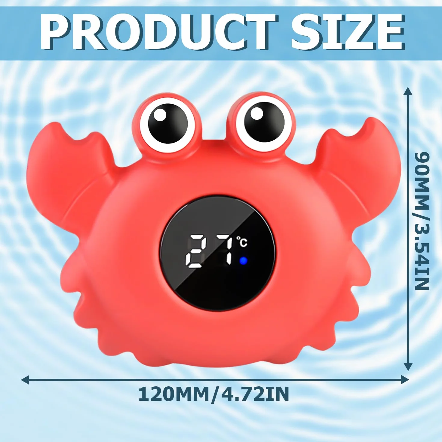 Nizirioo Thermomètre de Bain pour Bébé Numérique avec Voyant LED Avertissement Température