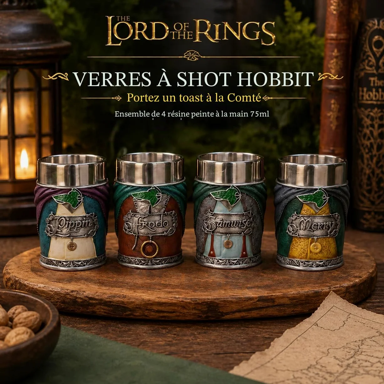 Nemesis Now Ensemble de verres à shot Hobbit sous licence officielle Seigneur des Anneaux Multicolore 0 cm B5892V2
