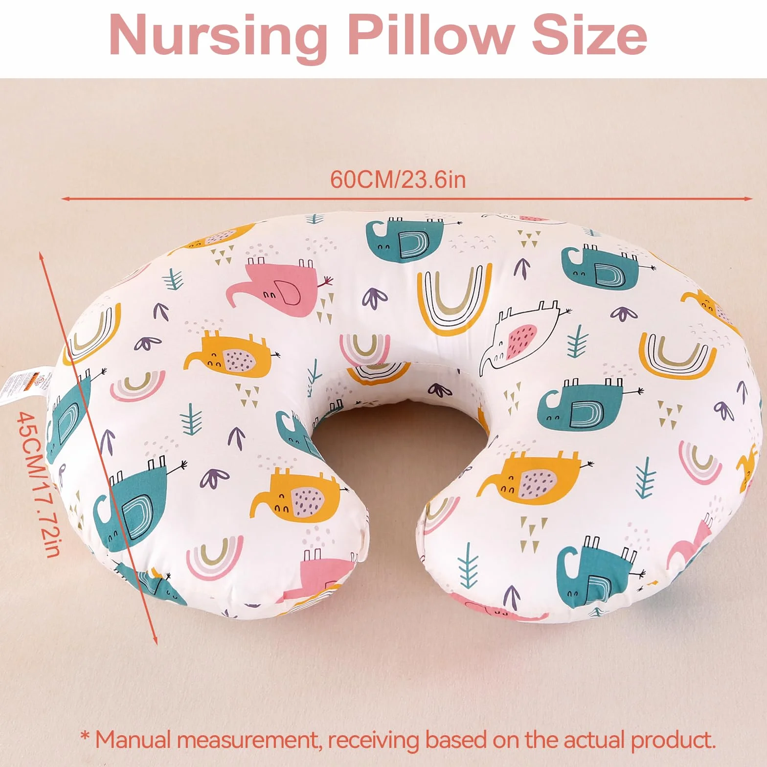 Labtec Coussin d'allaitement Bébé, Oreiller avec Housse Amovible 100% Coton