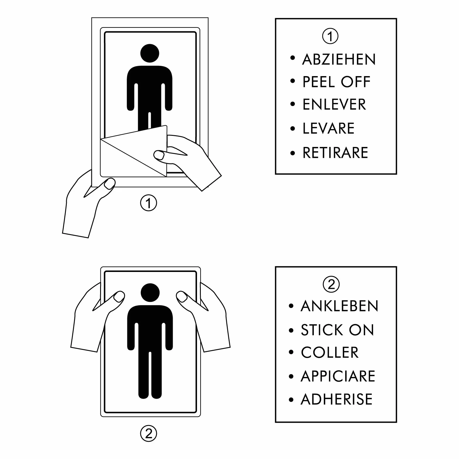 Autocollant Ne pas uriner debout Lot de 2 Sticker Portes Fenêtres