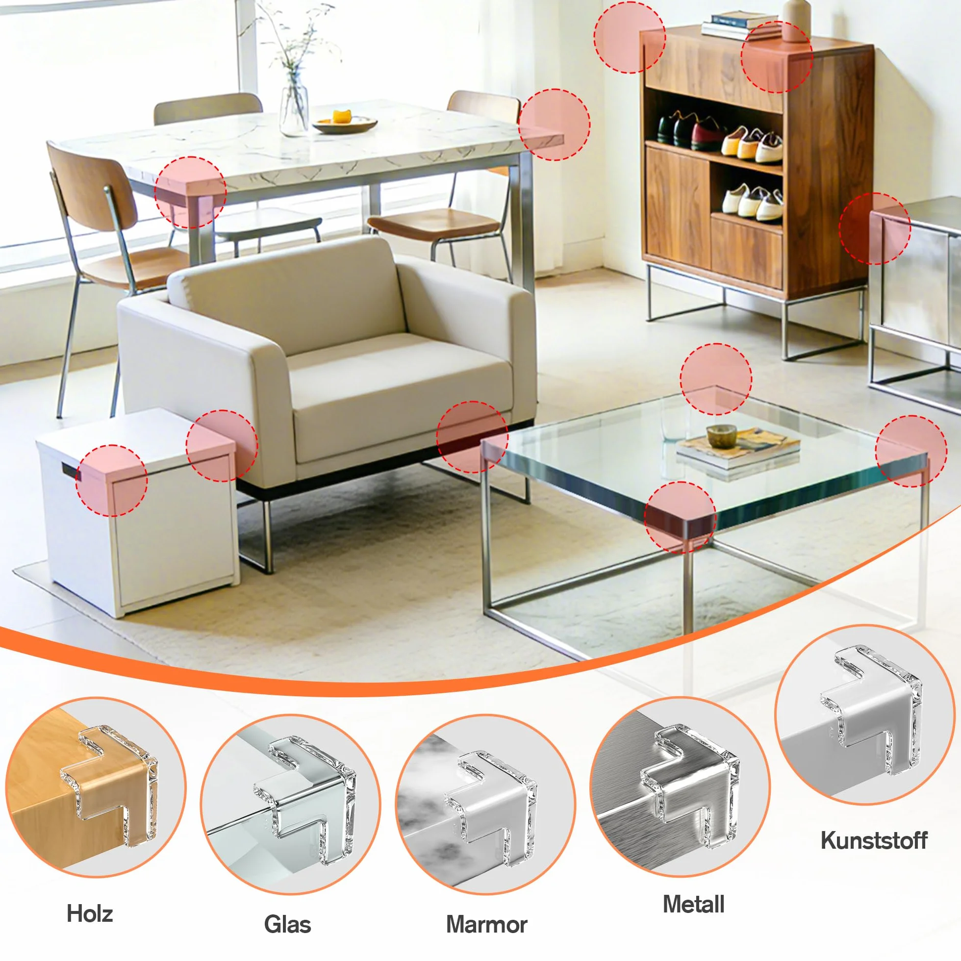 Elalove Protection Bébé Coins de Table Forme de T 3.3x3.3x3.3 cm