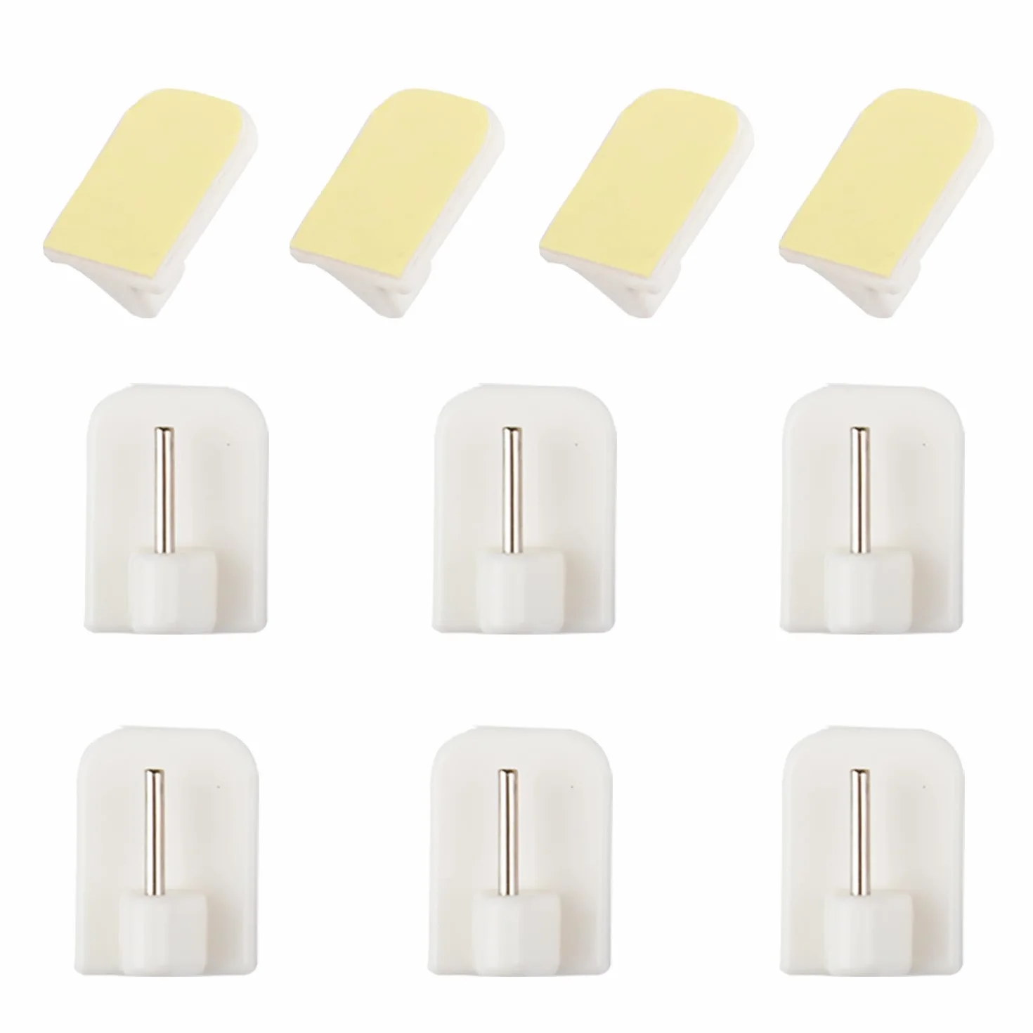 Crochets Autocollants pour Barres de Rideaux Blancs 10Pcs Adhésifs Rideaux Fenêtre Salle de Bain Cuisine