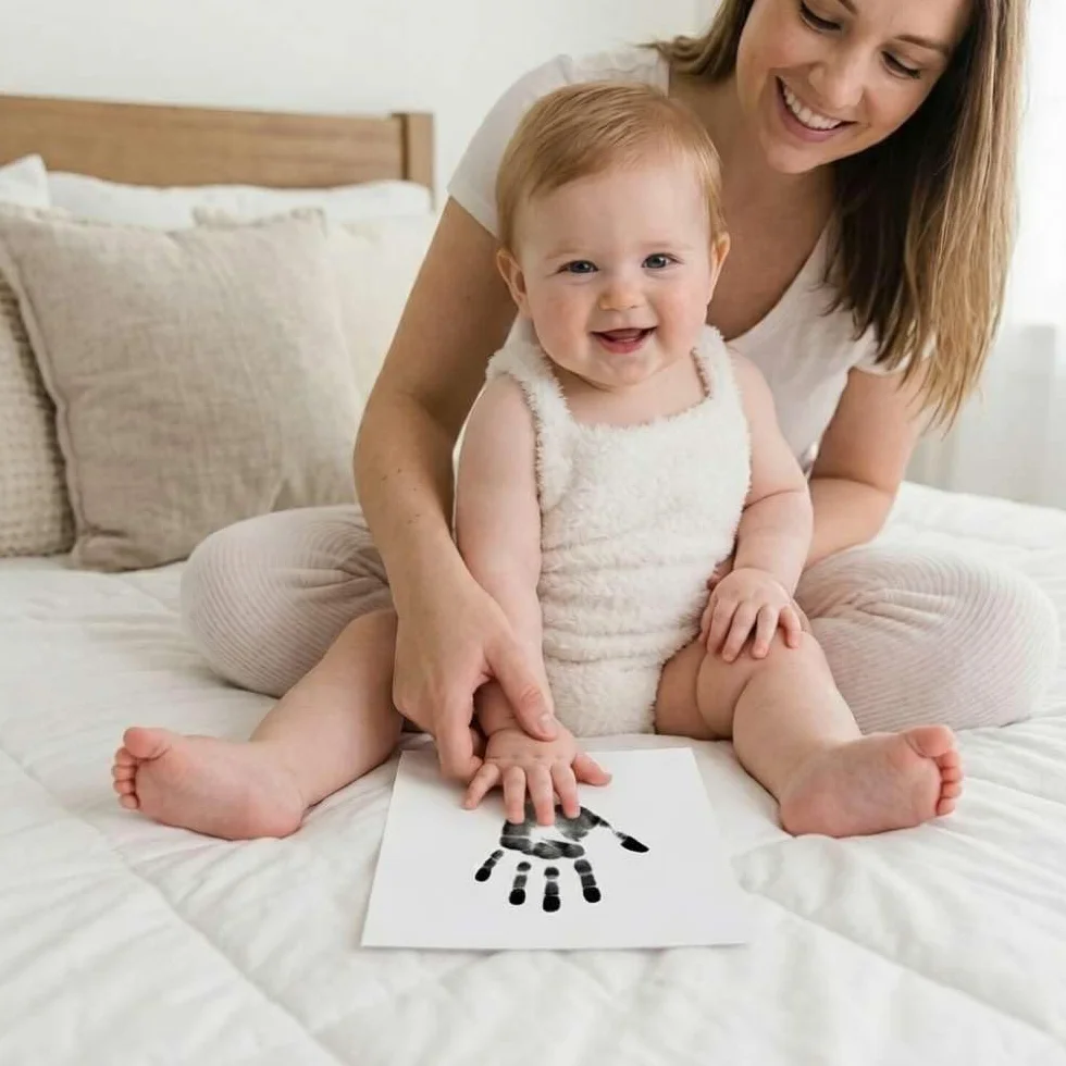 Kit Empreinte Bébé Sans Encre 14 cartes Milestone 1-12 mois
