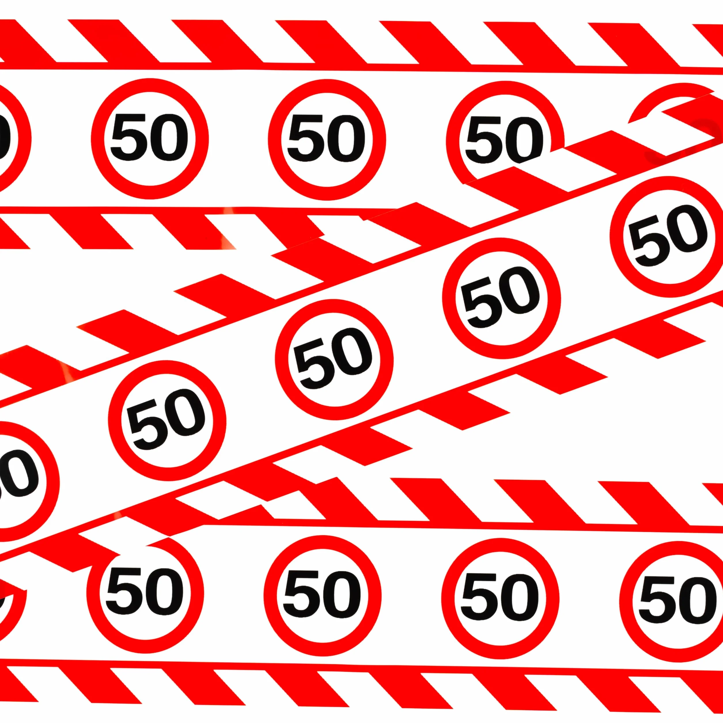 Ruban de signalisation rouge et blanc 50 ans décoration anniversaire homme femme