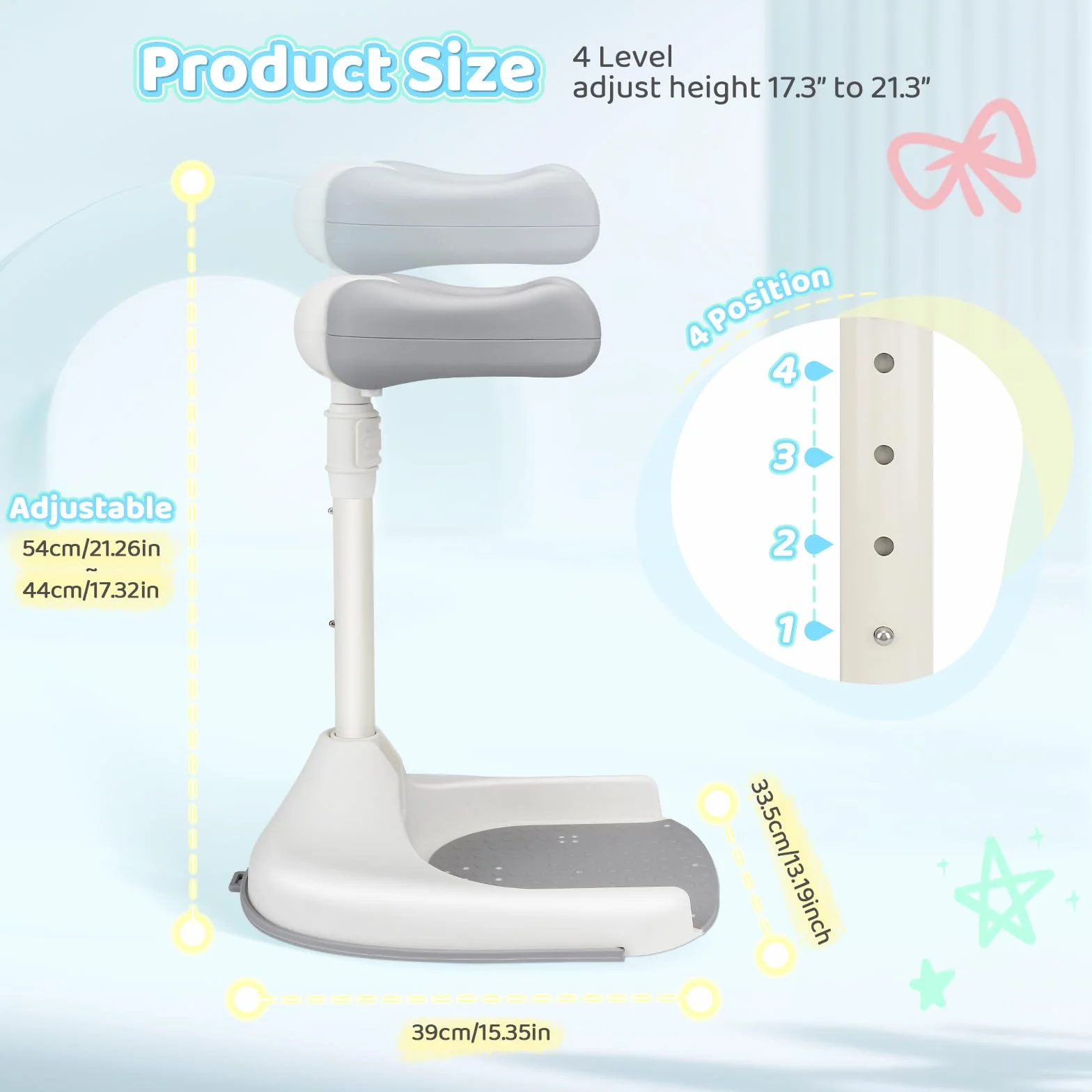 Support Baignoire Bébé Antidérapant Réglable en Hauteur Douche 8-36 Mois