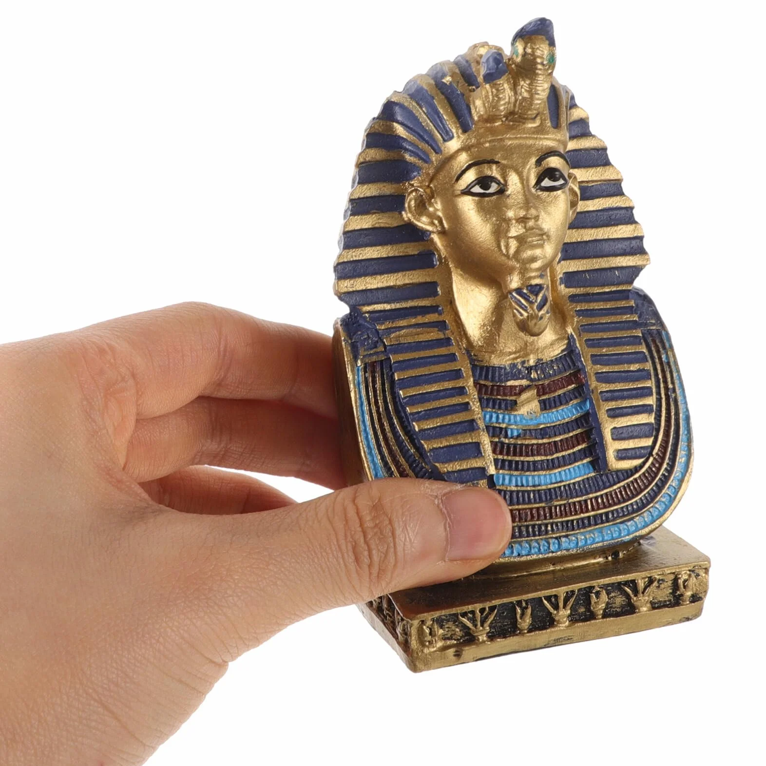 CLISPEED Statue de Pharaon Égyptien en Résine Décorative Figurine Buste Ancien Roi