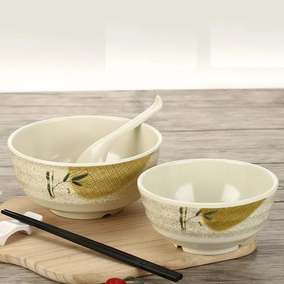 Générique Bol à Ramen en mélamine de Style Chinois, saladier en Plastique, Grand Bol de Service, Bol à Soupe léger et Durable, Plats de Service, Bols à Nouilles et céréales