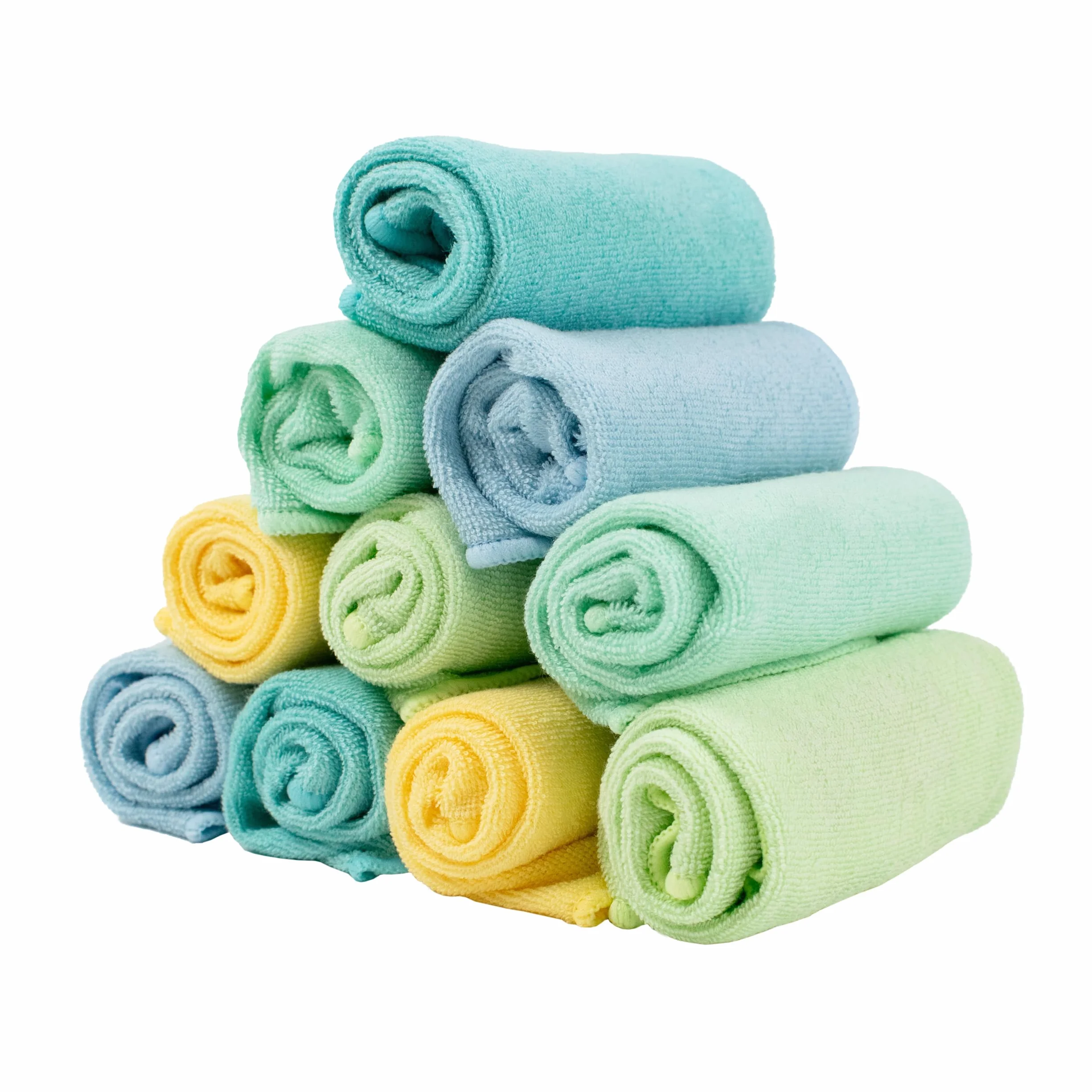 Bambino Mio Lot de 10 Lingettes bébé réutilisables PASTELS lavables peaux sensibles séchage rapide résistantes