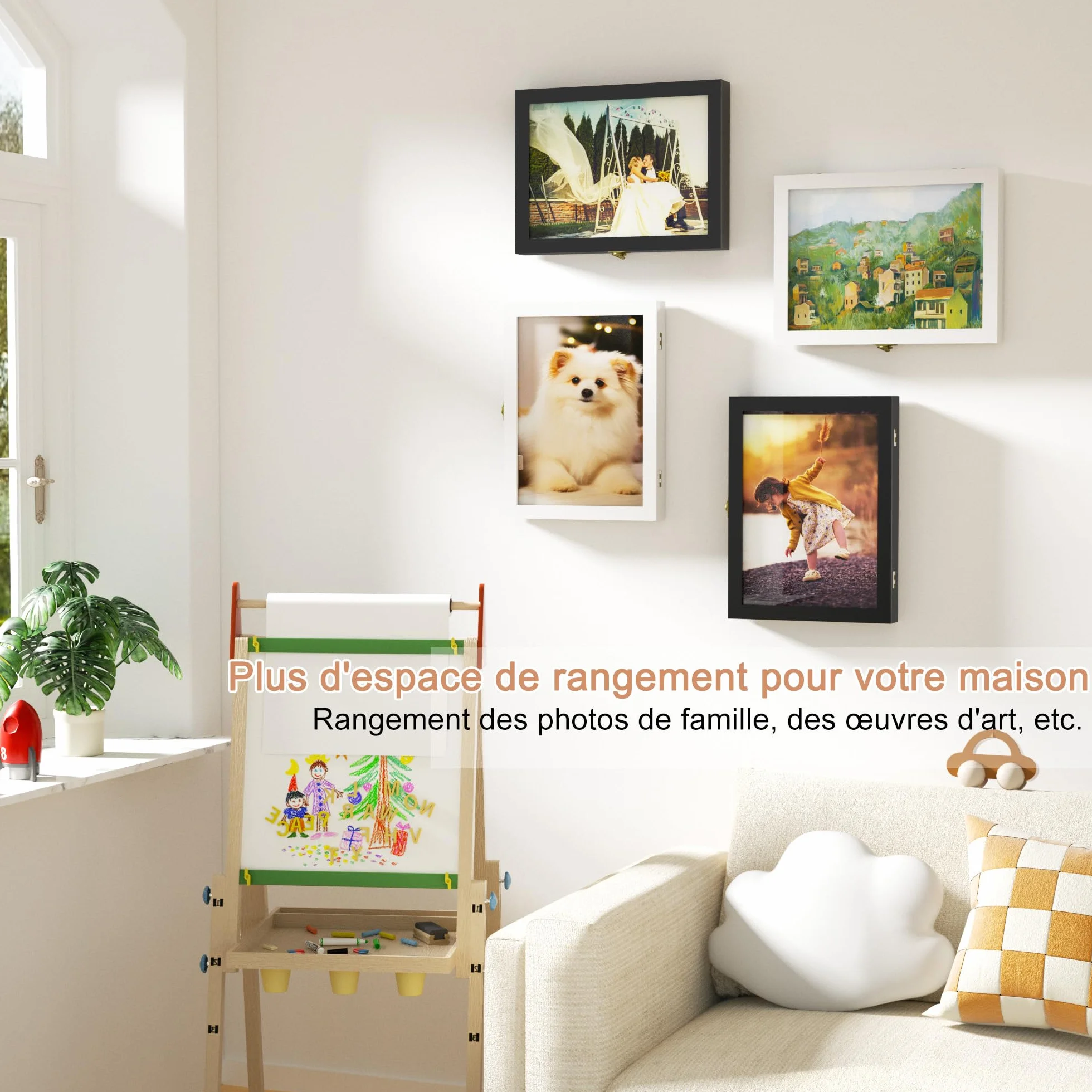 SRIWATANA Cadre Dessin Enfant A4 Remplissable 150 pcs Art pour Écoles Maison Blanc