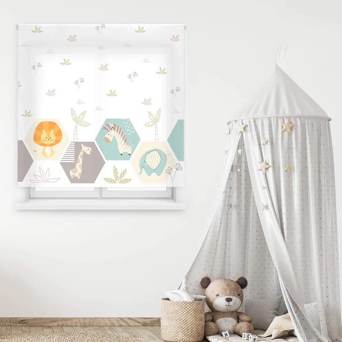 Blindecor Digital Store Enrouleur translucide avec Impression numérique Modèle Safari 140 x 180 cm Dimensions du Tissu 137 x 175 cm