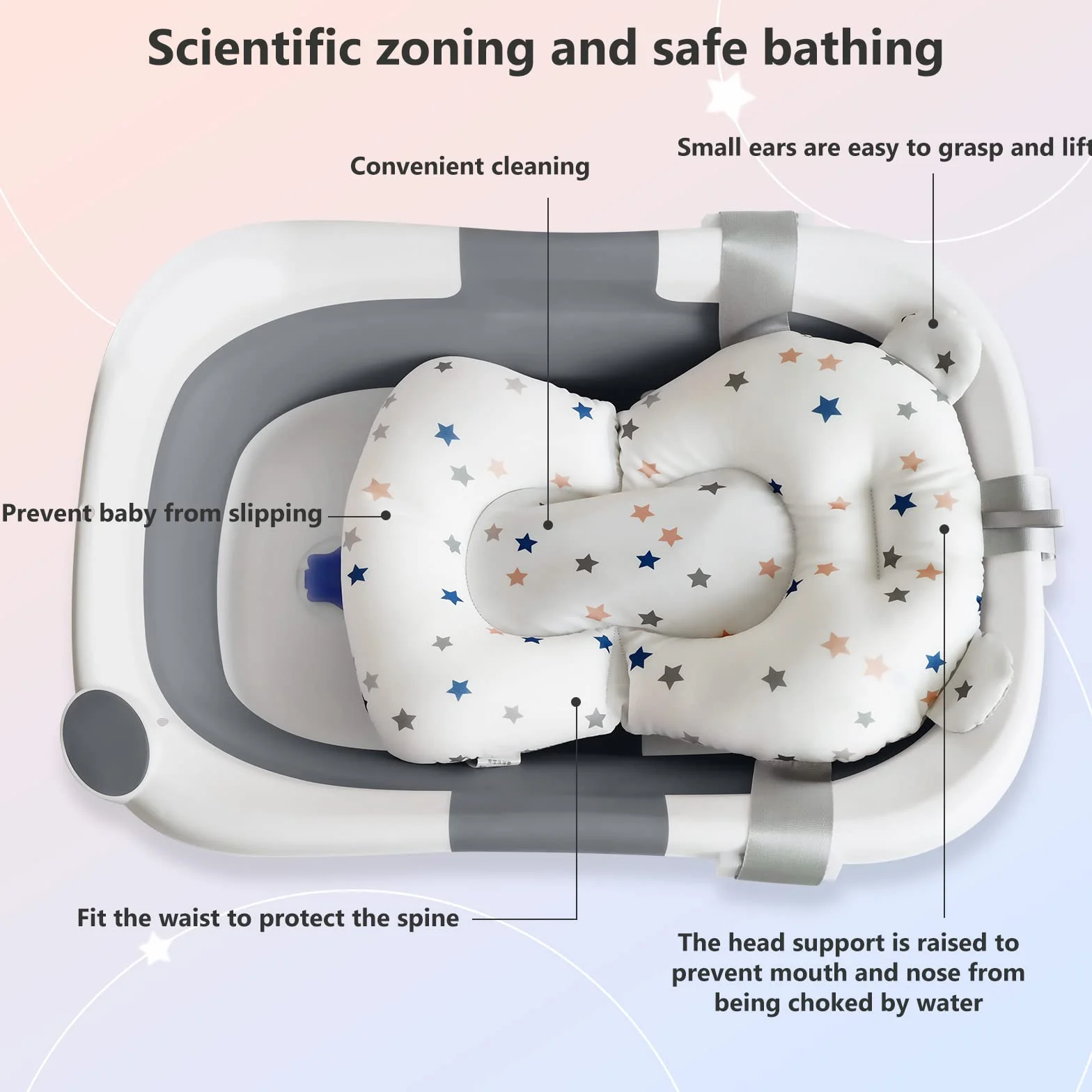Glenmore Coussin de Bain Bébé Transat pour Baignoire Matelas Réducteur Hamac 0-12 Mois Siège Réglable