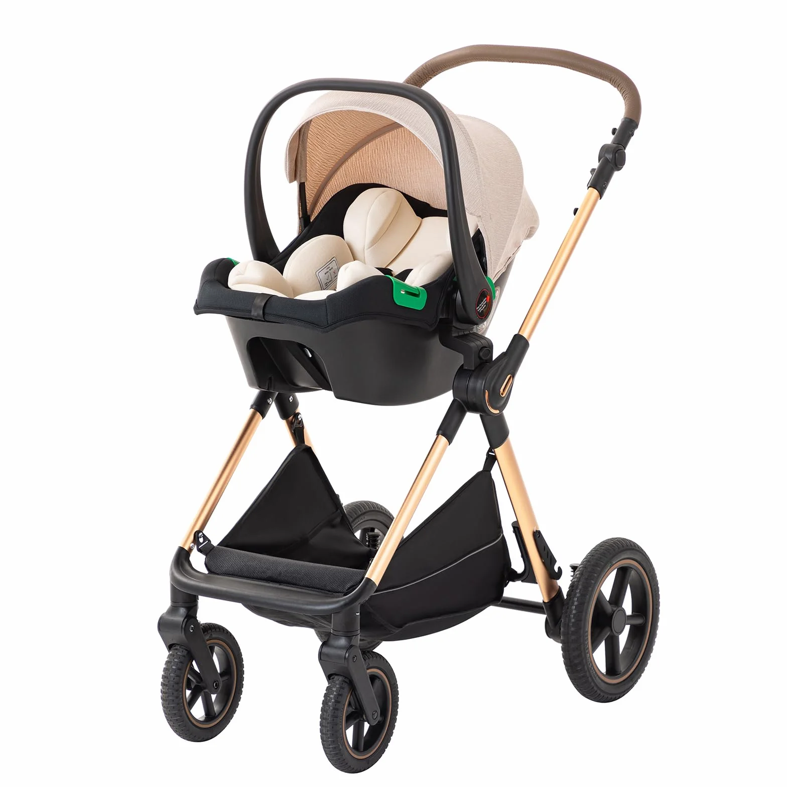Poussette 3 en 1 Pliant en Aluminium BEBBY D2-RICEWHITE H2-D