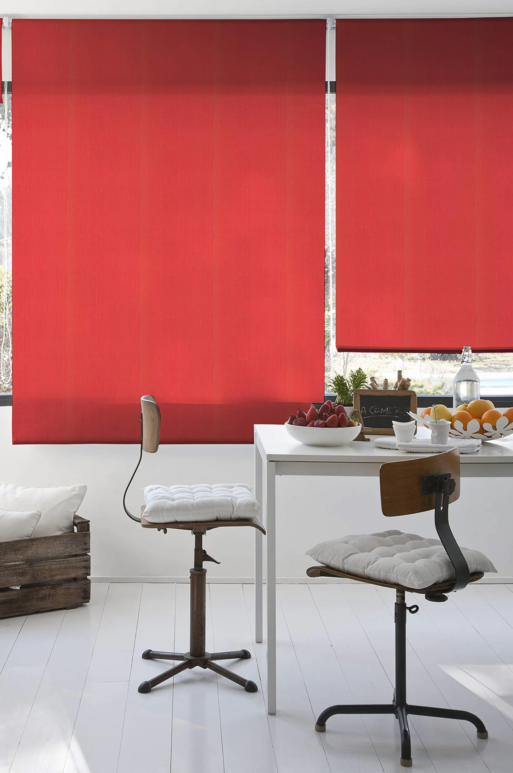 Estoralis - Aitana - Store Enrouleur Tamisant, 150 x 175 cm, Couleur Rouge