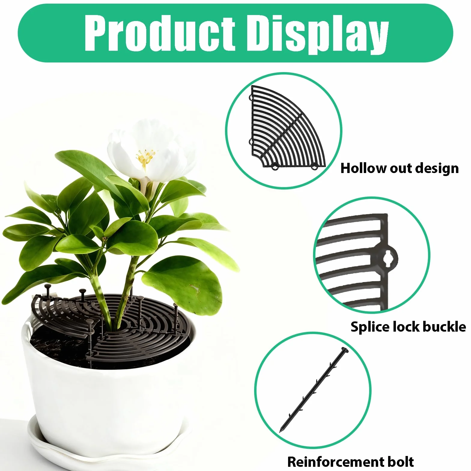 Grille de Protection pour Plantes 30 cm, Cache-Pot Réglable avec Kit Fixation ABS, Protège contre Chats et Animaux Domestiques