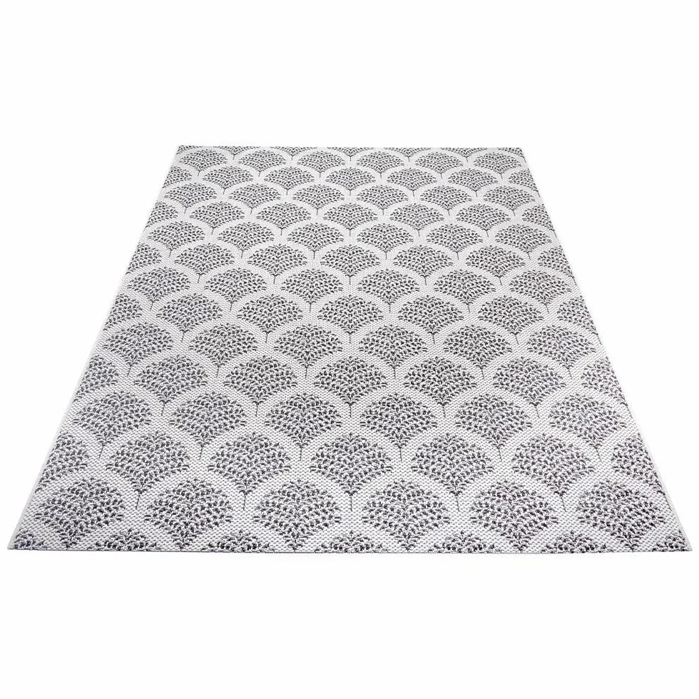 HANSE Home Tapis d'intérieur et d'extérieur en Tissu Plat - Couleur : crème/Noir - Dimensions : 160 x 230 cm