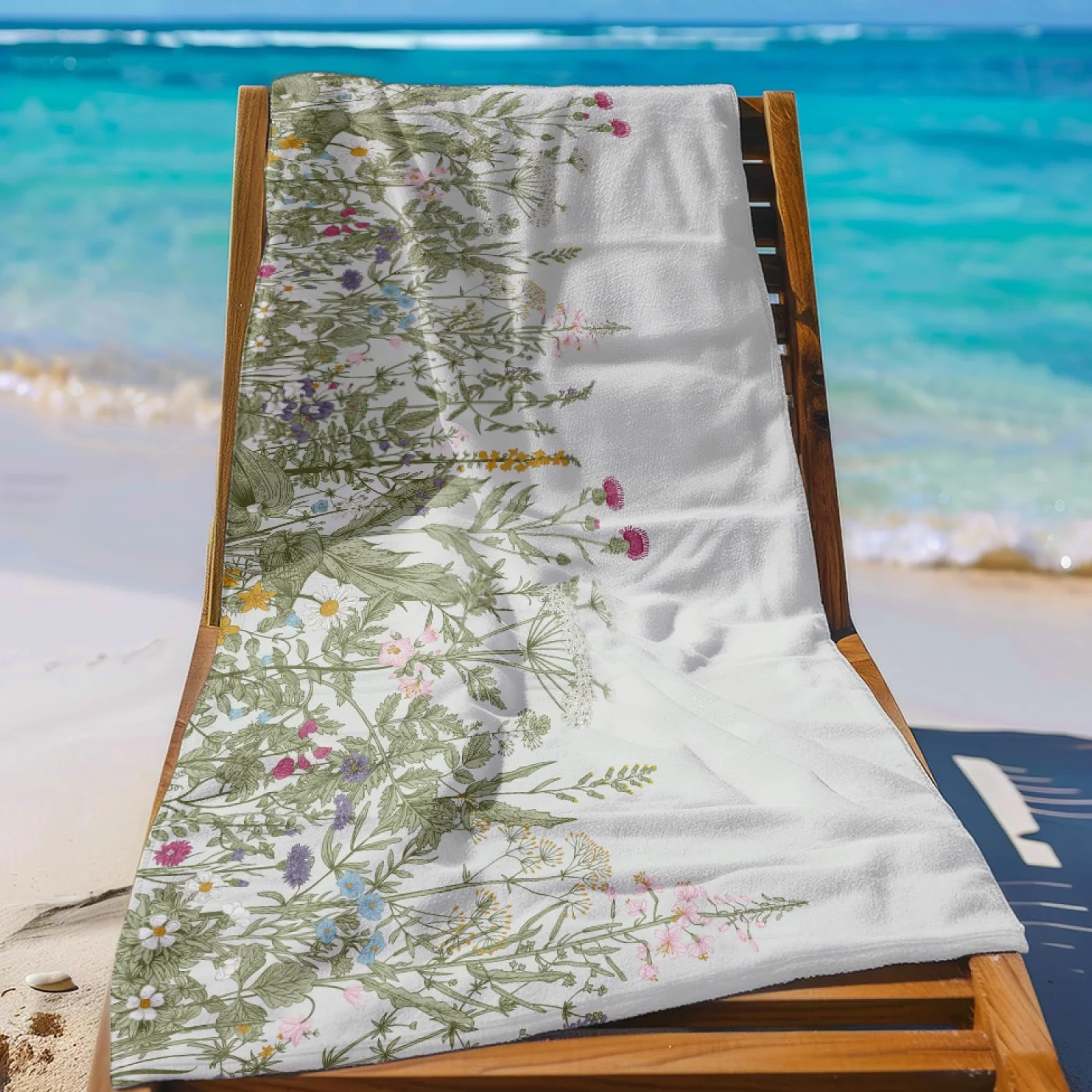 Tapis de Plage XXL Anti Sable Fleur Marron Serviette Piscine Adulte,Natte De Plage Pliable, Voyage Accessoires De Plage Camping,Serviette de Bain Personnalisée