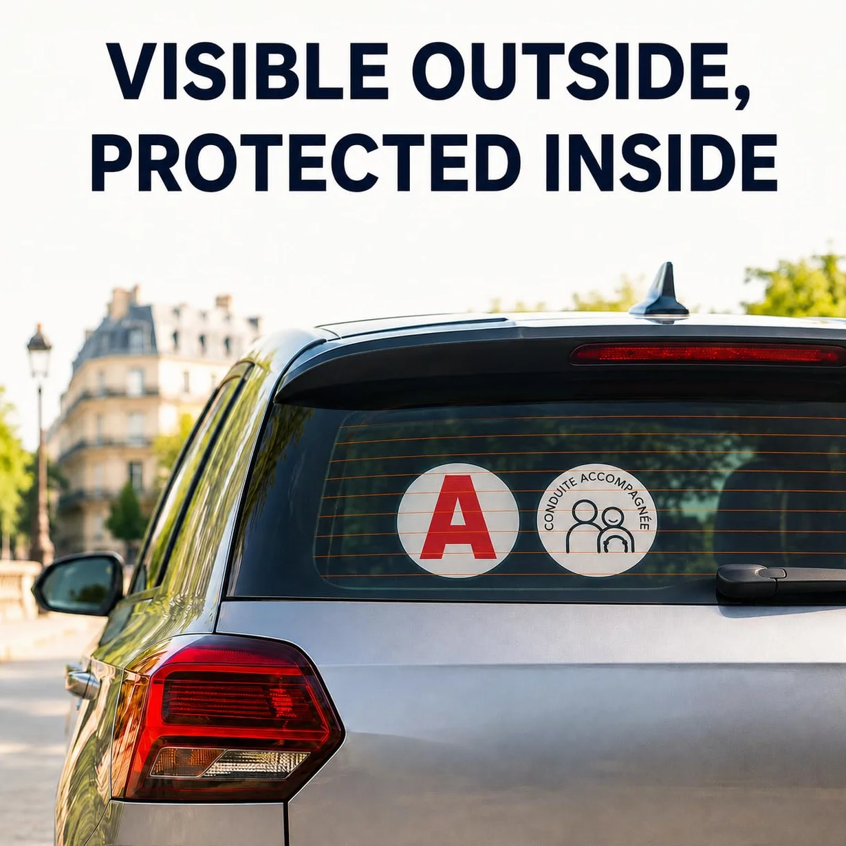 Autocollant Disque A 15cm Conduite Accompagnée Statique pour Jeune Conducteur