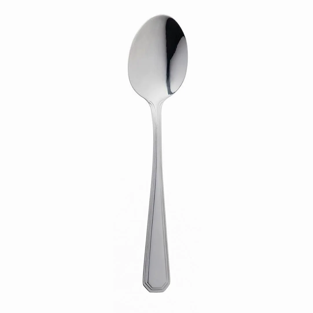Olympia Monaco Cuillère à Dessert en Argent 190mm - Couverts de Service en Acier Inoxydable 18/0 avec Poignée Double Étape - Paquet de 12
