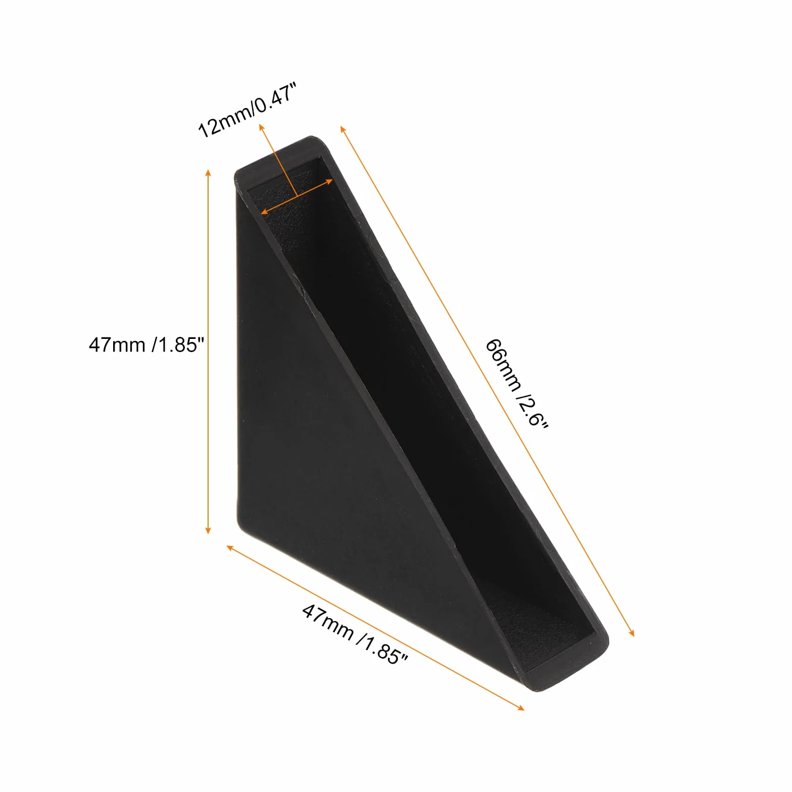 QUARKZMAN 20Pcs Protections d'Angle en Plastique 12x66mm Triangulaire Noir