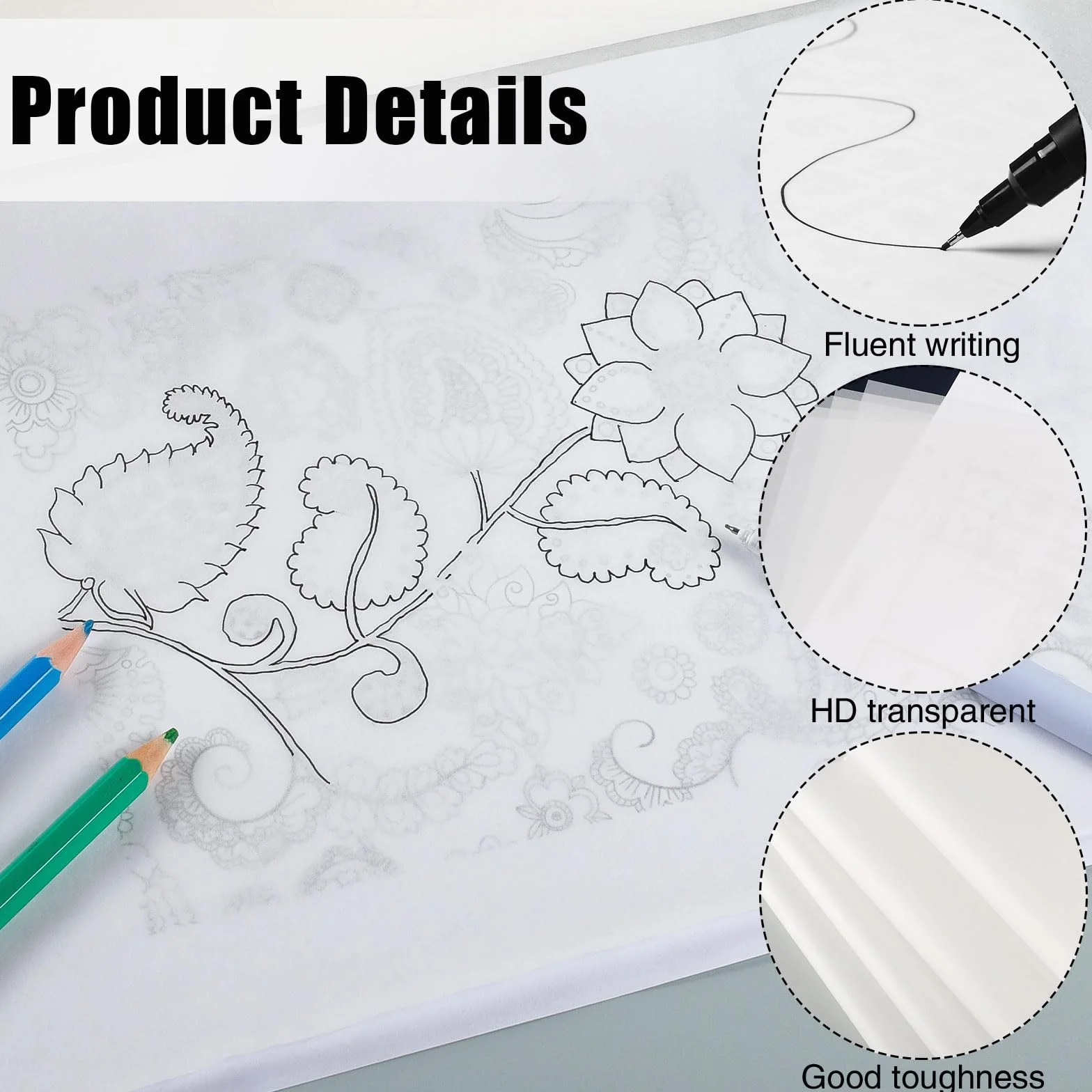Rouleau Papier Calque 43cm x 25m 23g/m² Transparent pour Dessin Croquis Bricolage