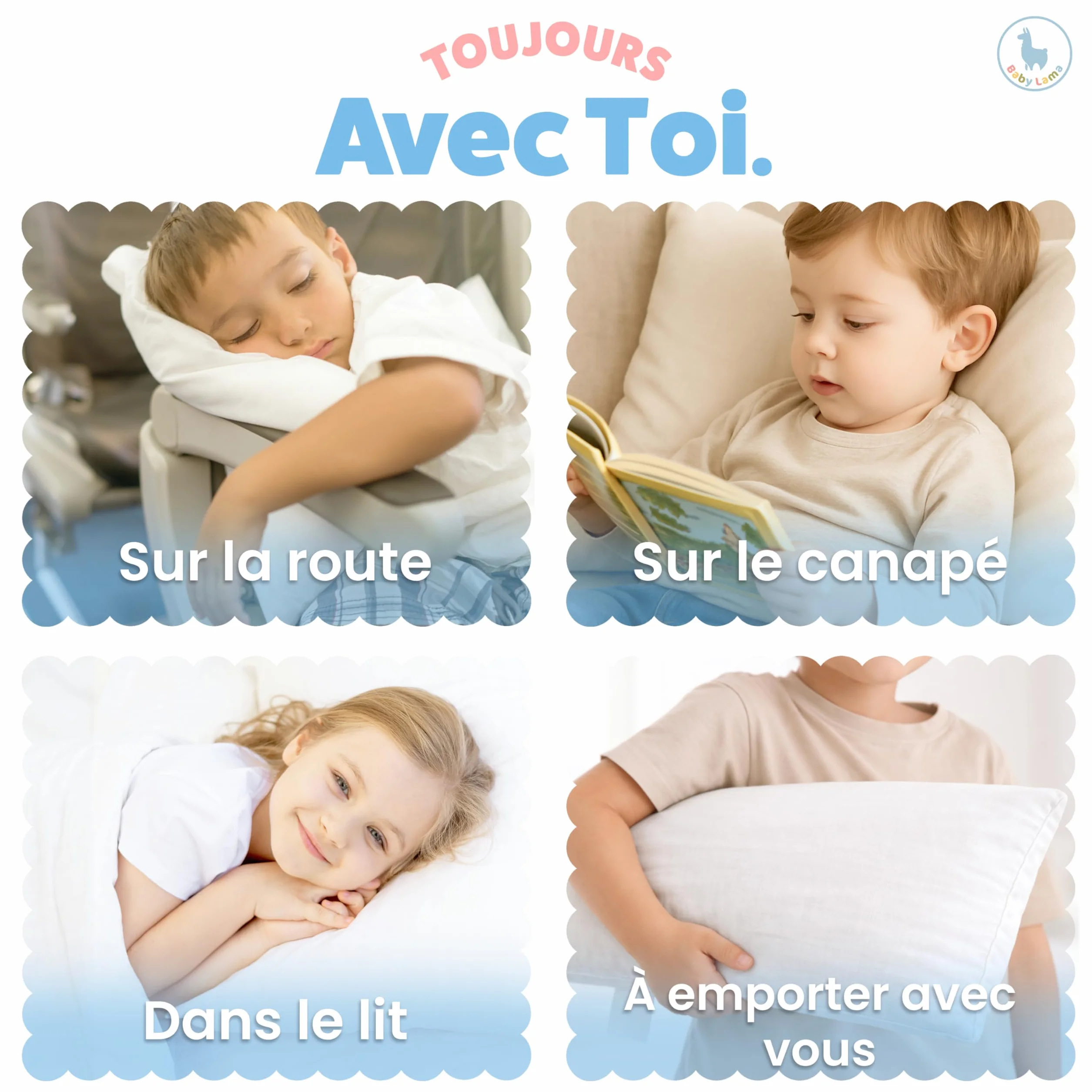 Oreiller Enfant 40x60 cm 100% Coton Oeko-Tex Hypoallergénique Anti-Étouffement Lavable Fabriqué en Italie